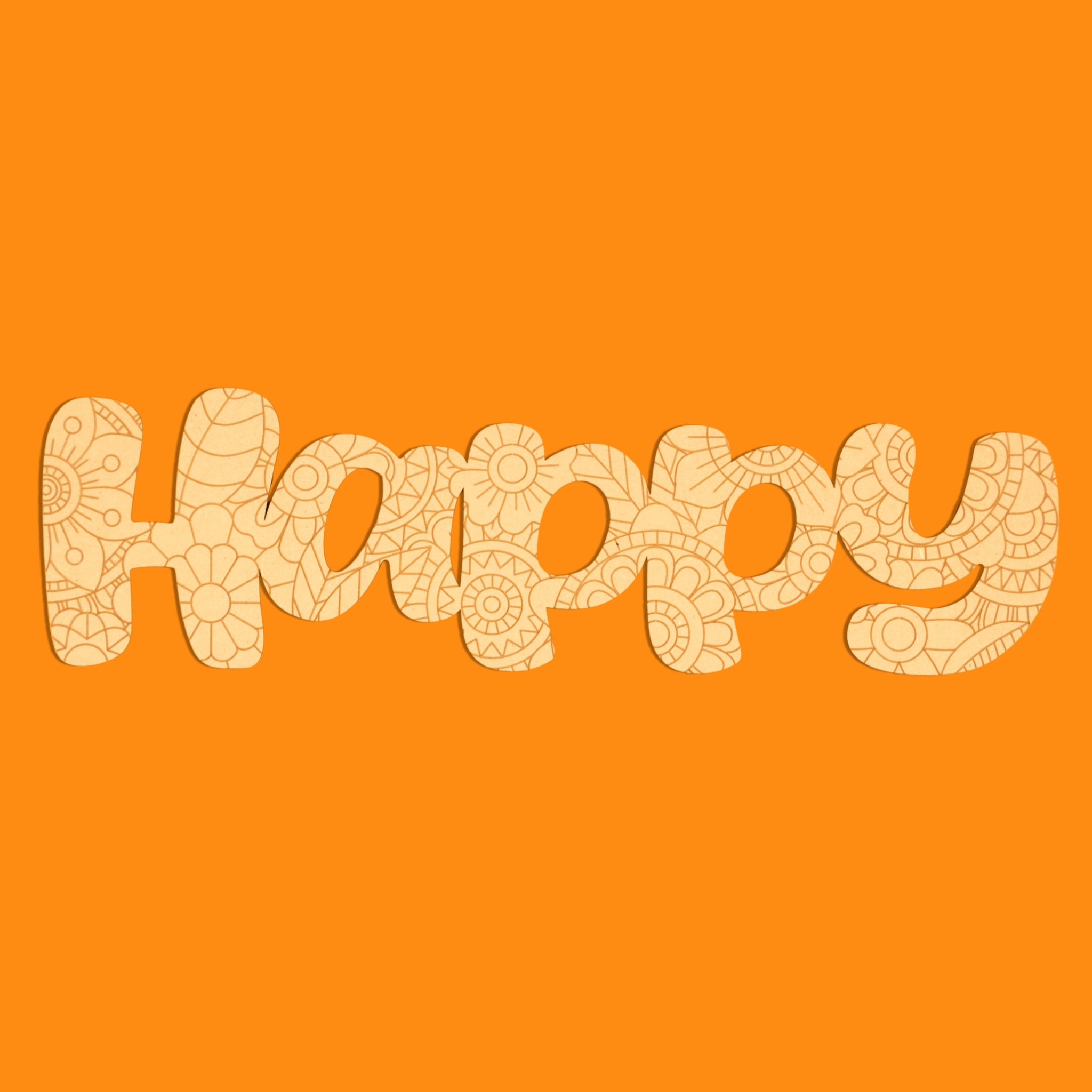 “Happy” Engraved MDF Art Board
