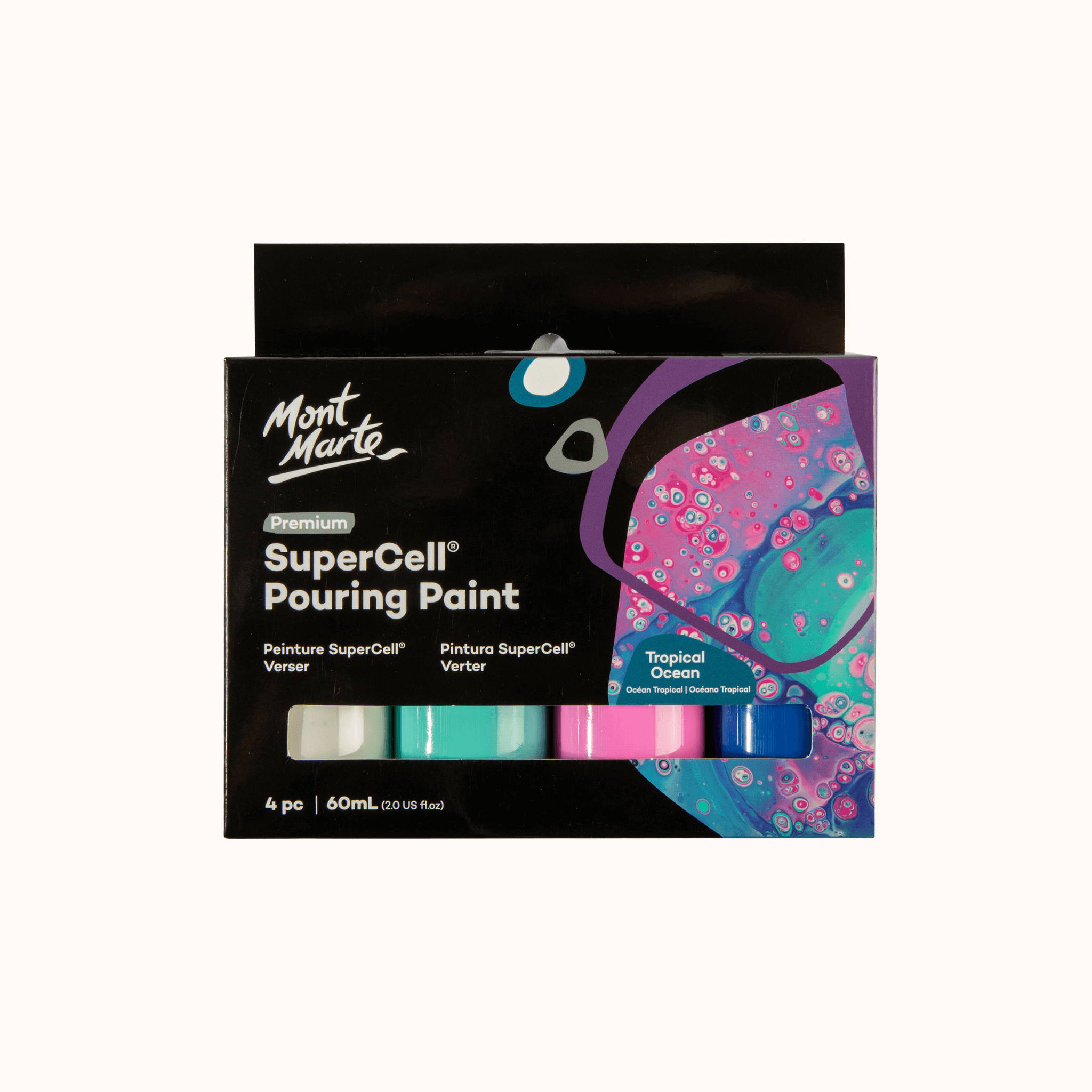 SuperCell Pouring Paint Set Premium 4pc x 60ml - Tropical Ocean