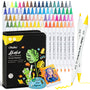 Ohuhu Akaka 72 colour dual tip fine and brush acrylic paint markers with box and artwork