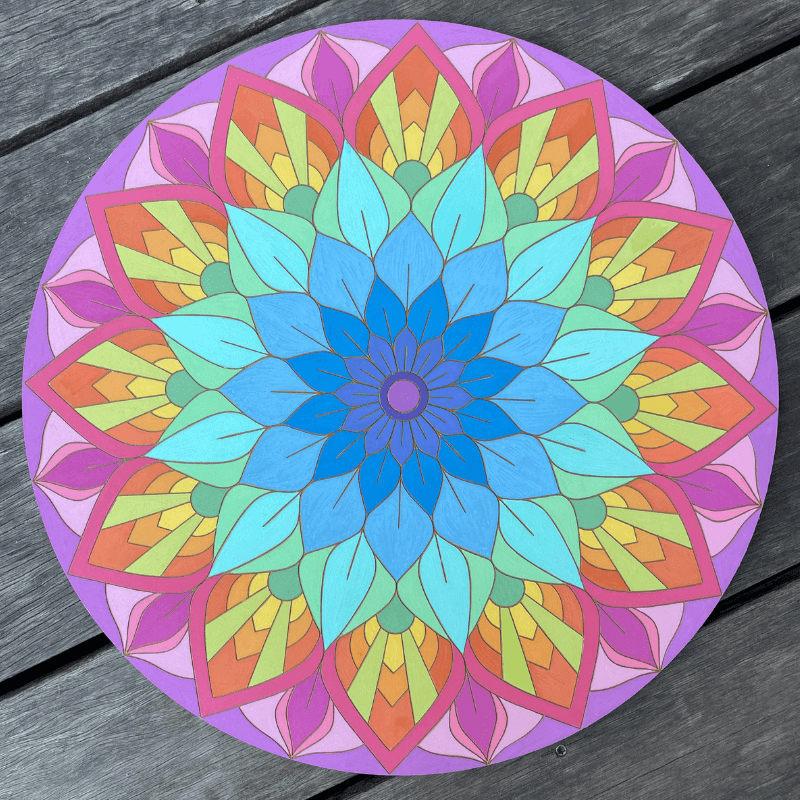 "Lotus" Mandala Engraved Circle Art Board