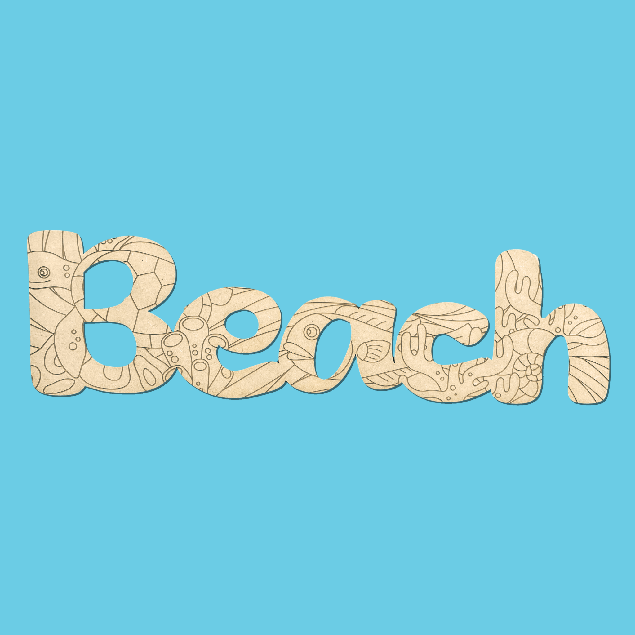 "Beach" Engraved MDF Art Board