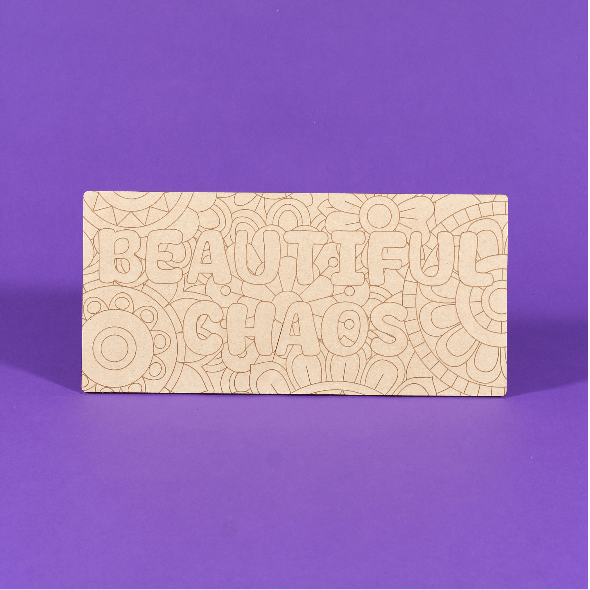Beautiful Chaos Engraved Quote Art Board