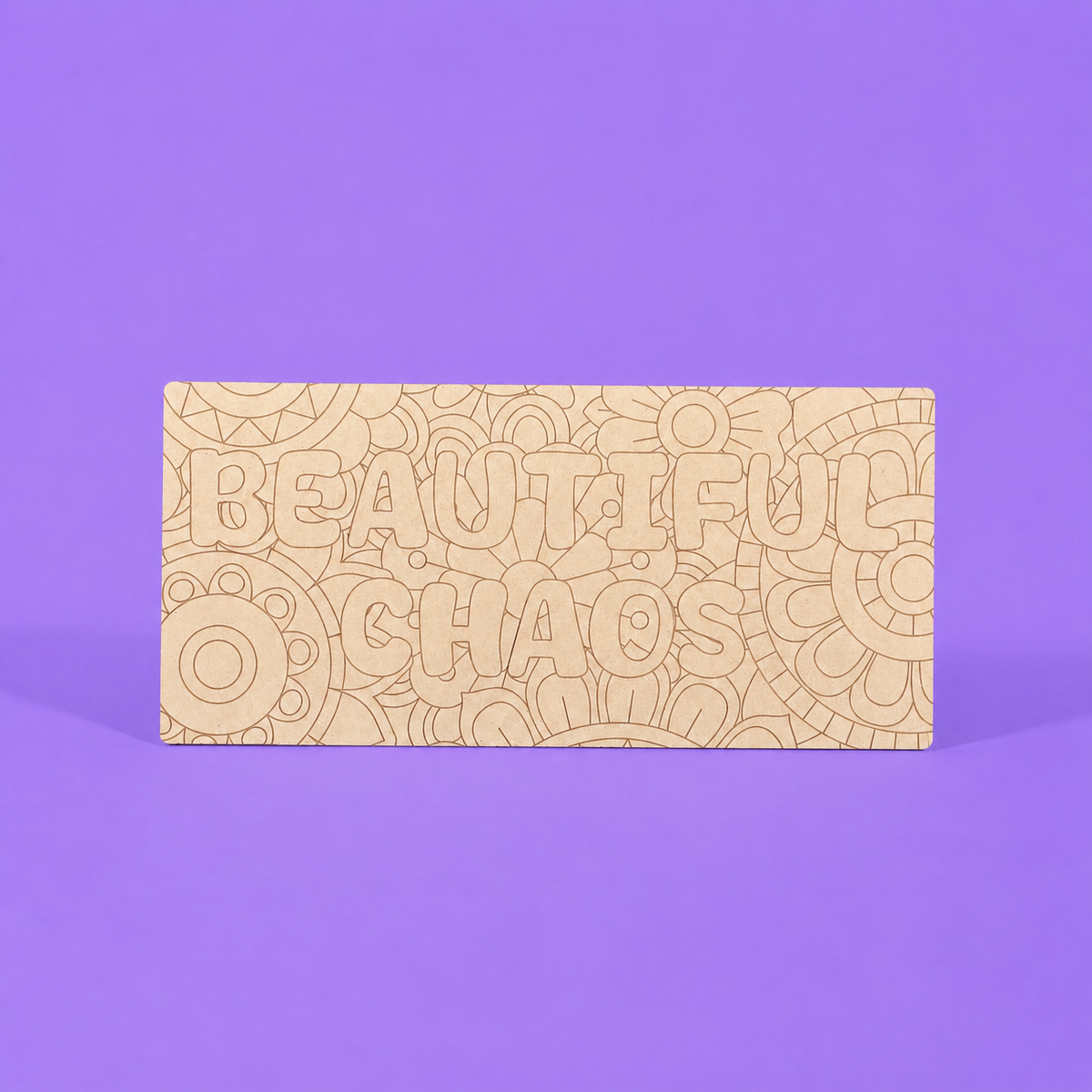 Beautiful Chaos Engraved Quote Art Board