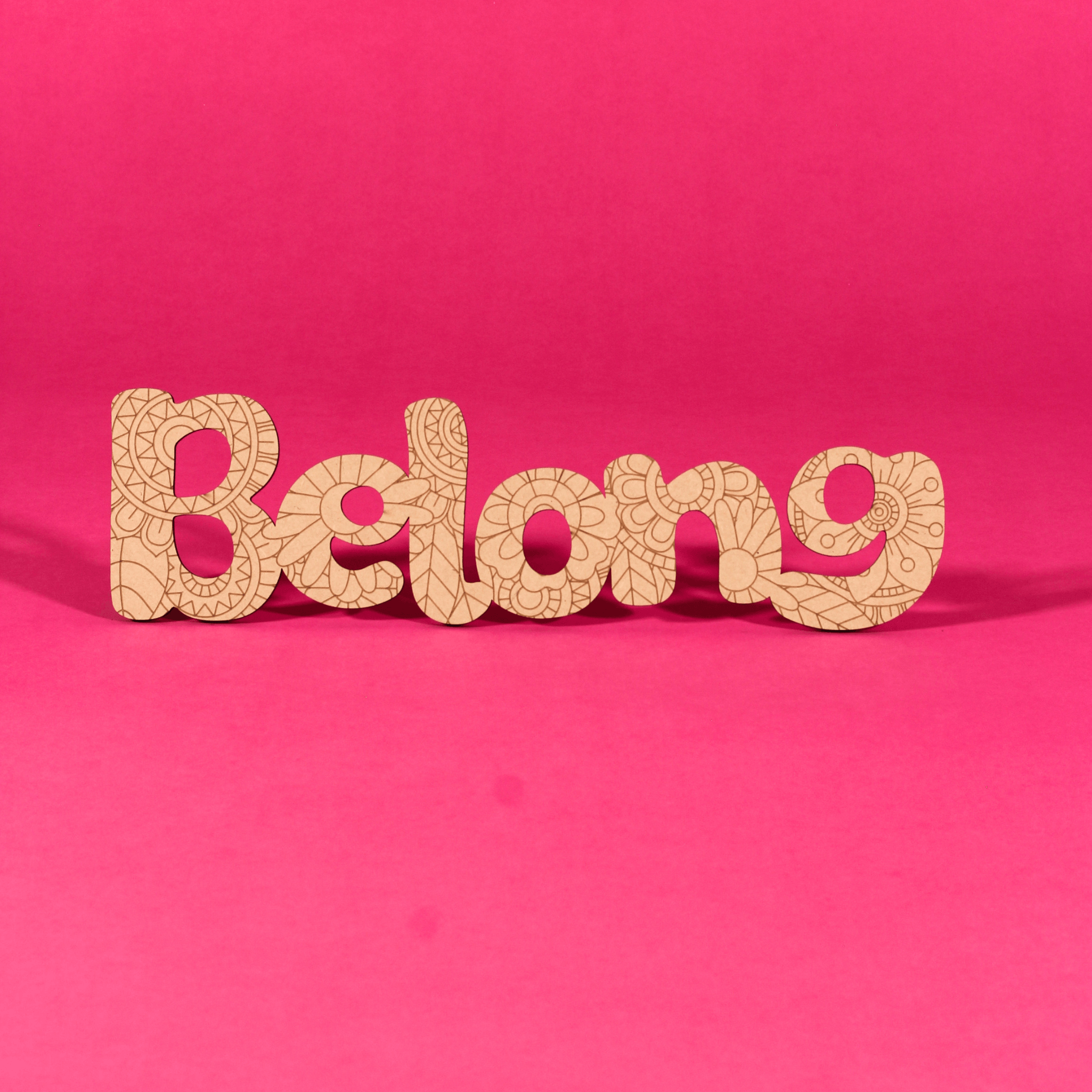 "Belong" Engraved Word Art Board
