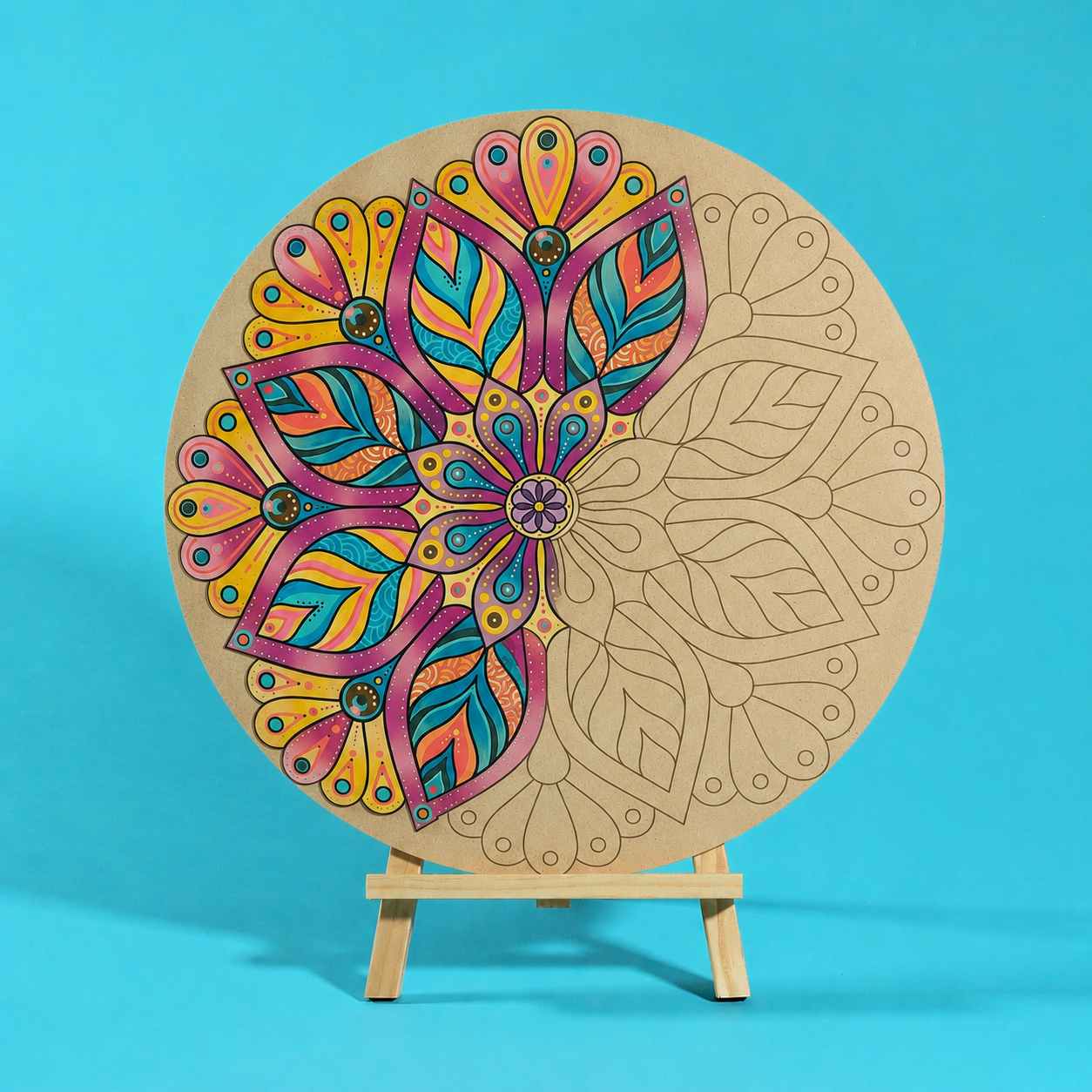"Bloom" Mandala Engraved Circle Art Board