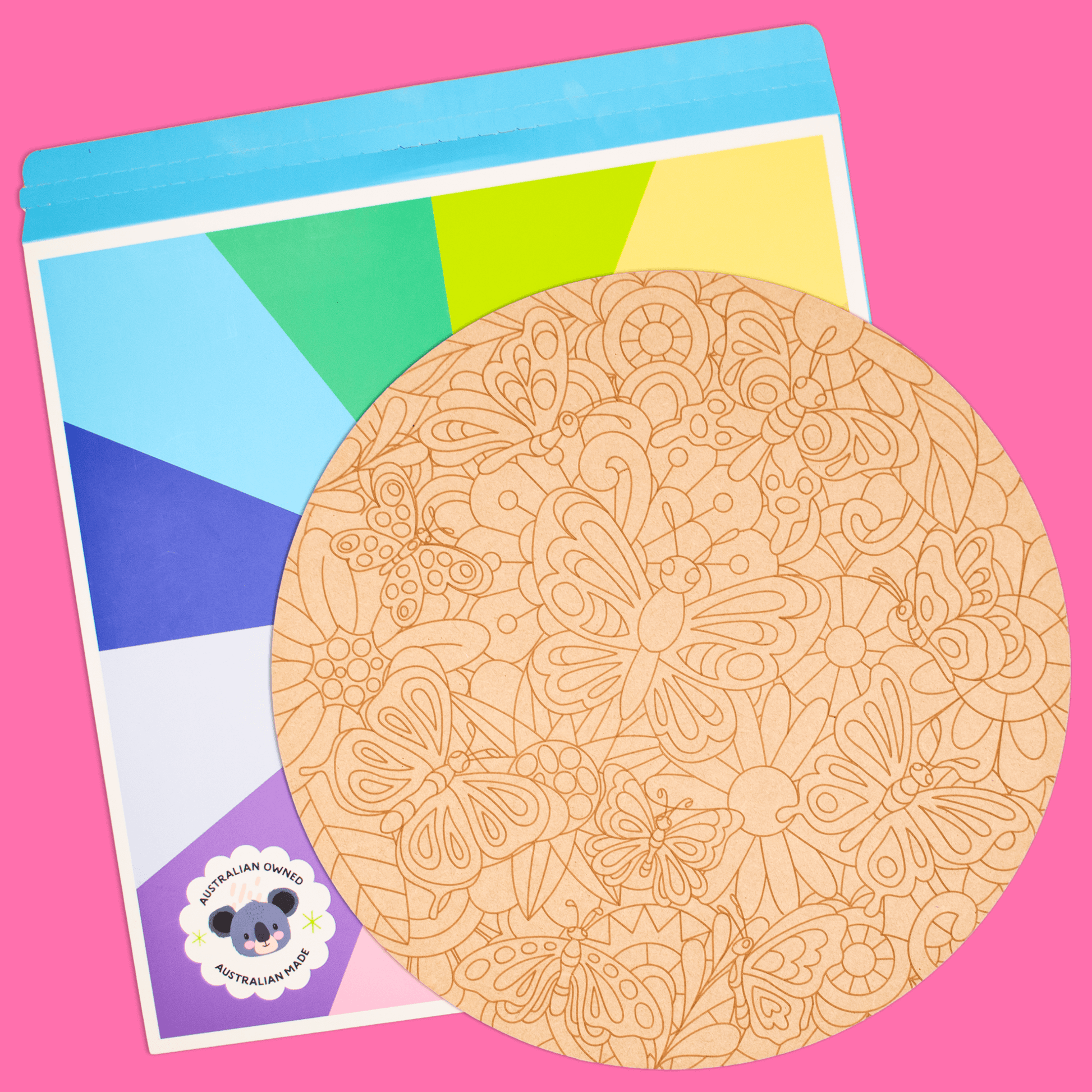 "Flutter" Engraved Circle Art Board