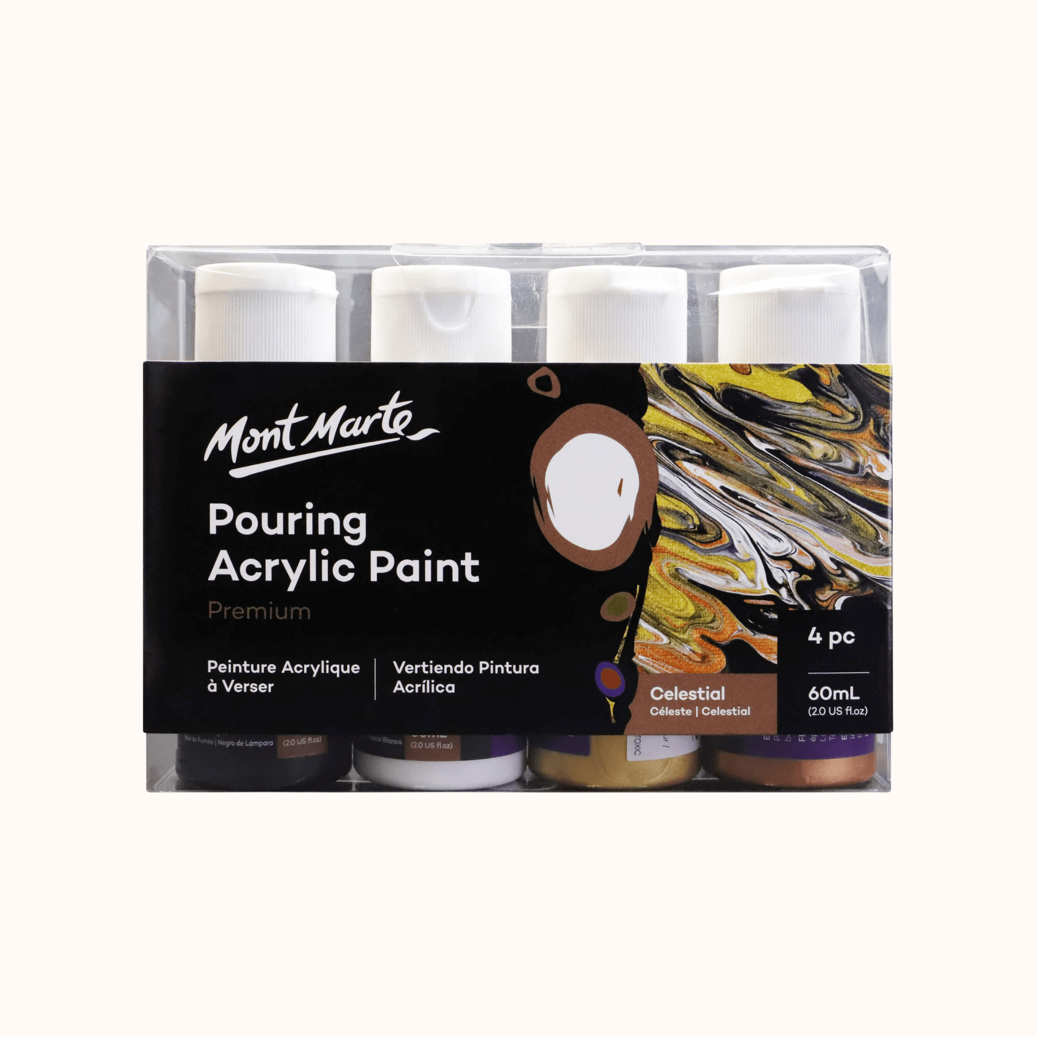 Pouring Acrylic Paint Set Premium 4pc x 60ml - Celestial