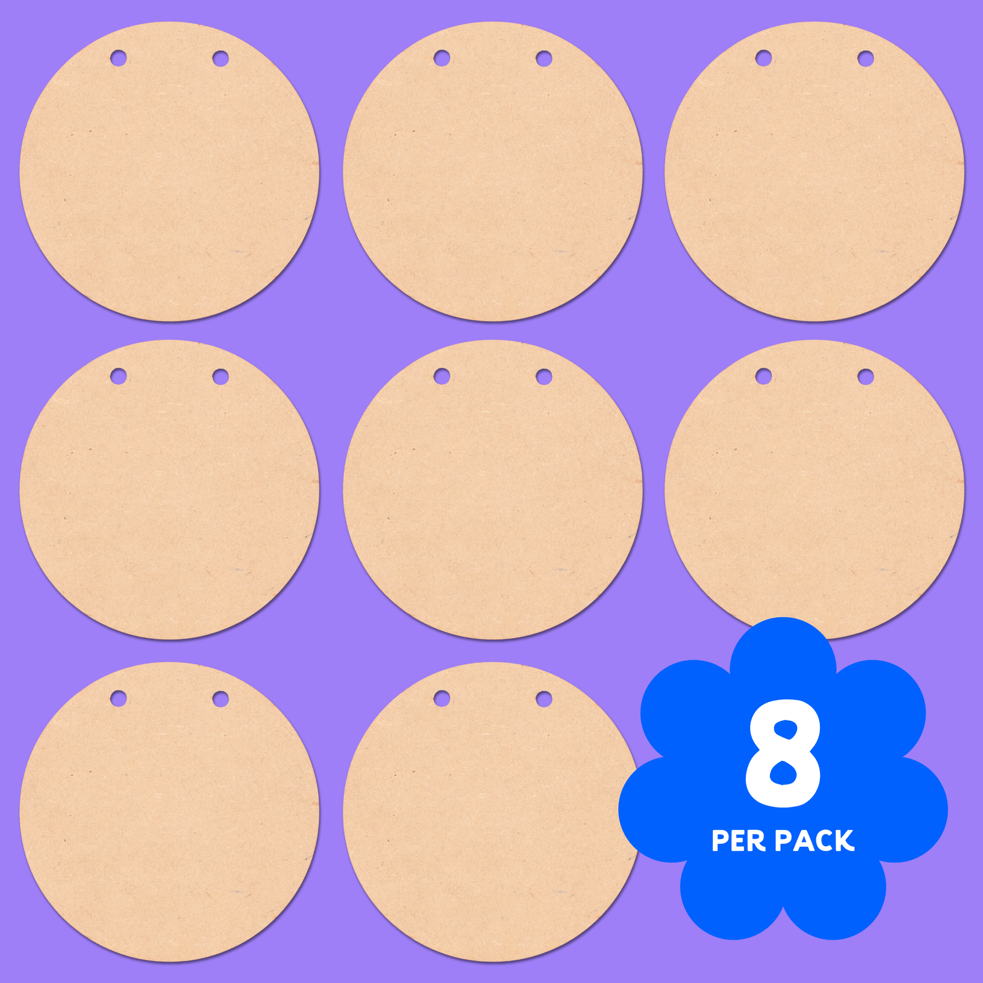 Circle Bunting Blanks - set of 8
