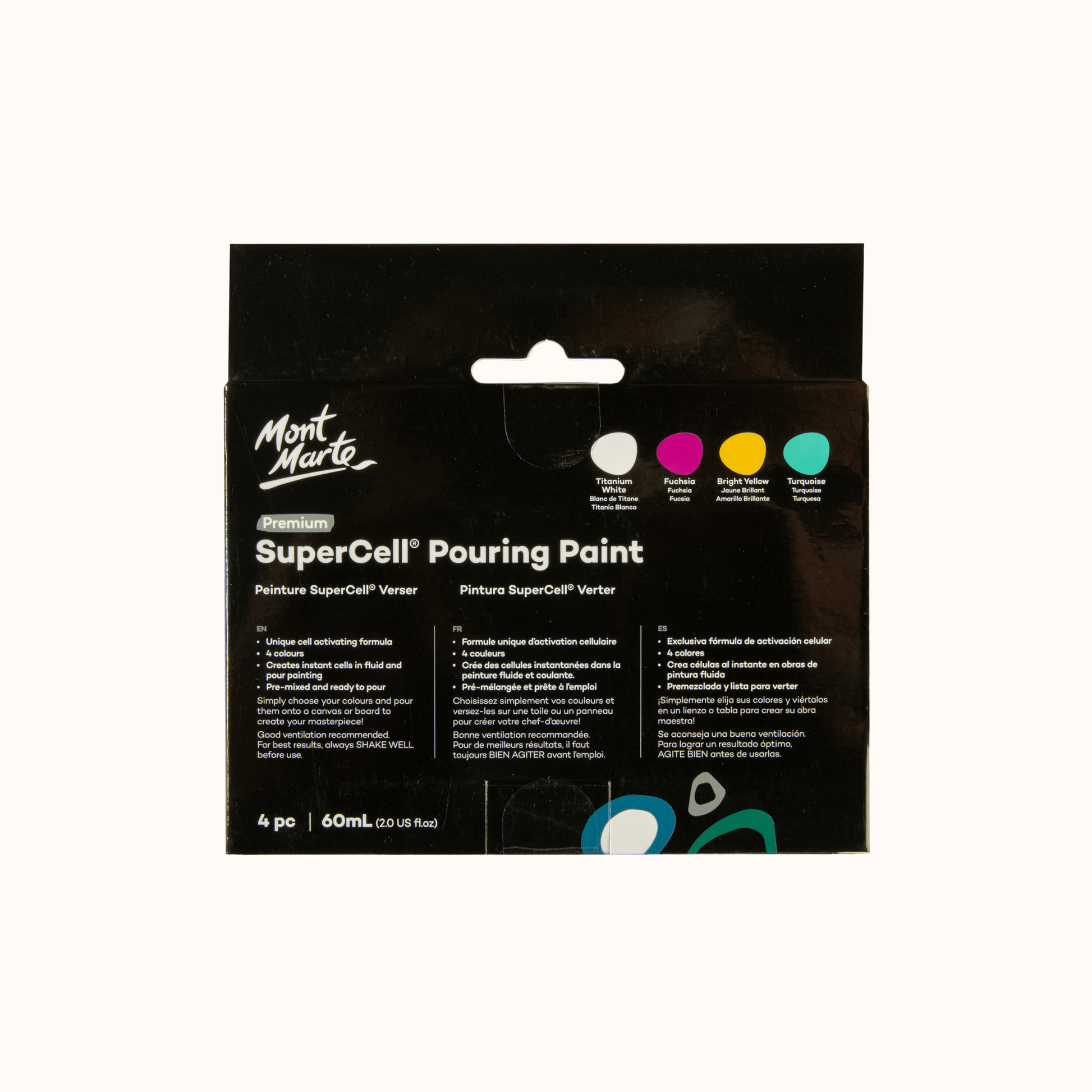 SuperCell Pouring Paint Set Premium 4pc x 60ml - Coral Reef