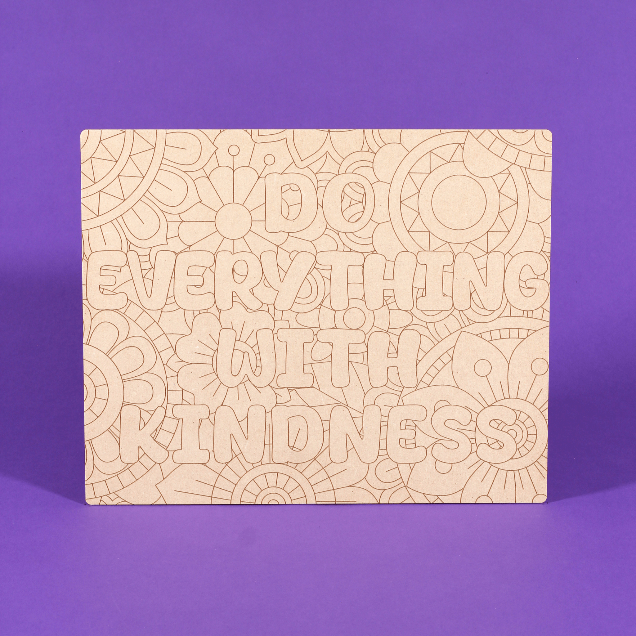 Do Everything With Kindness Engraved Quote Art Board