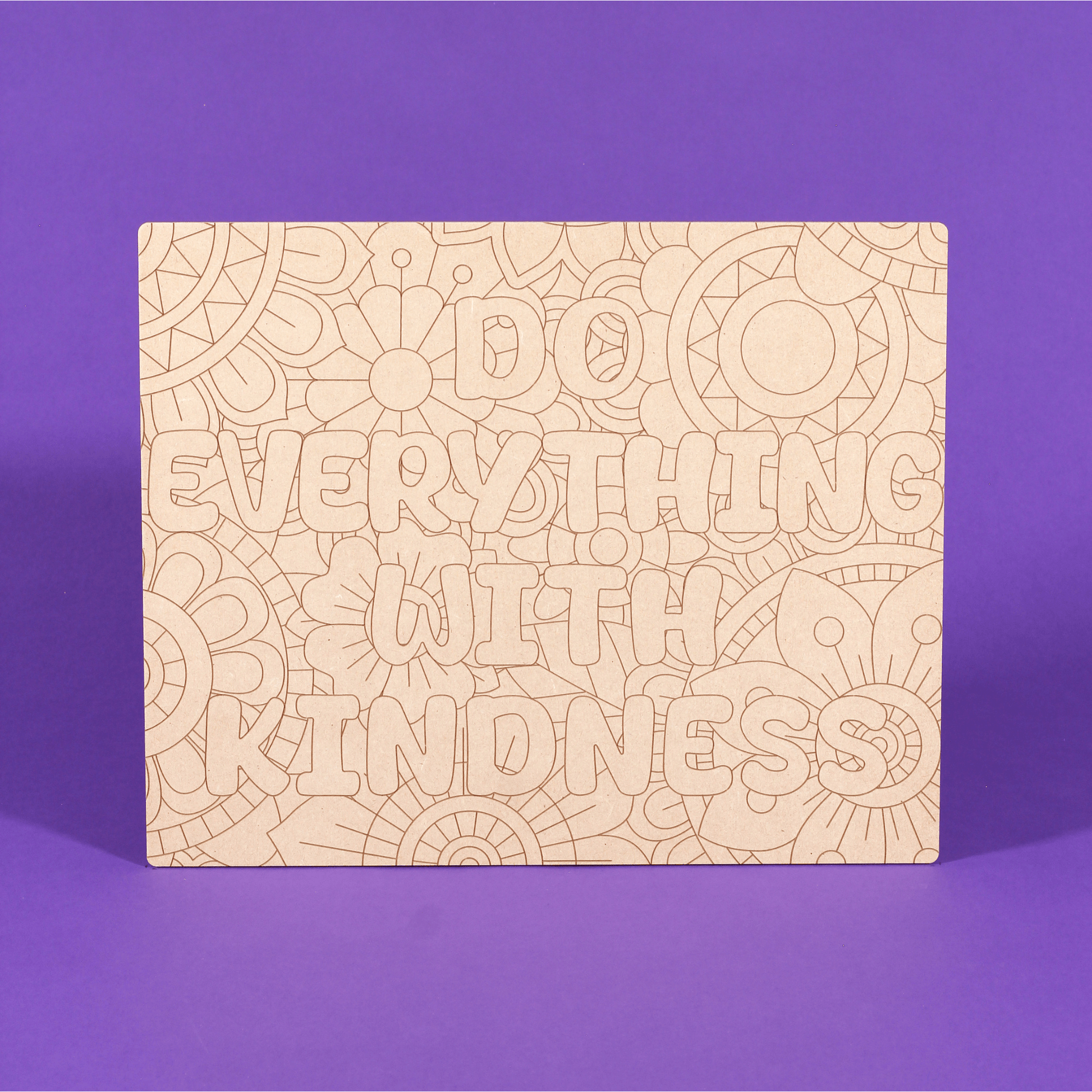Do Everything With Kindness Engraved Quote Art Board