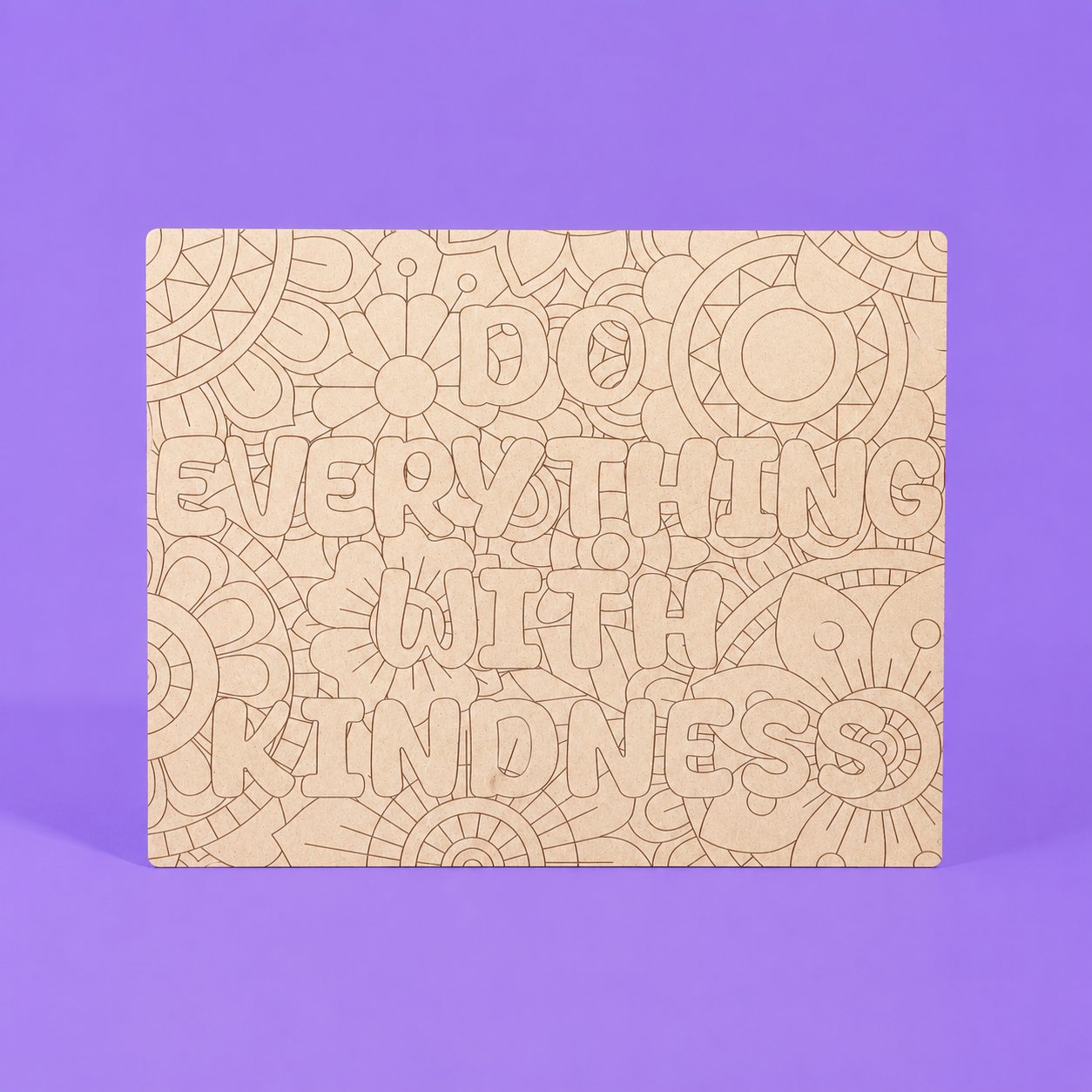 Do Everything With Kindness Engraved Quote Art Board
