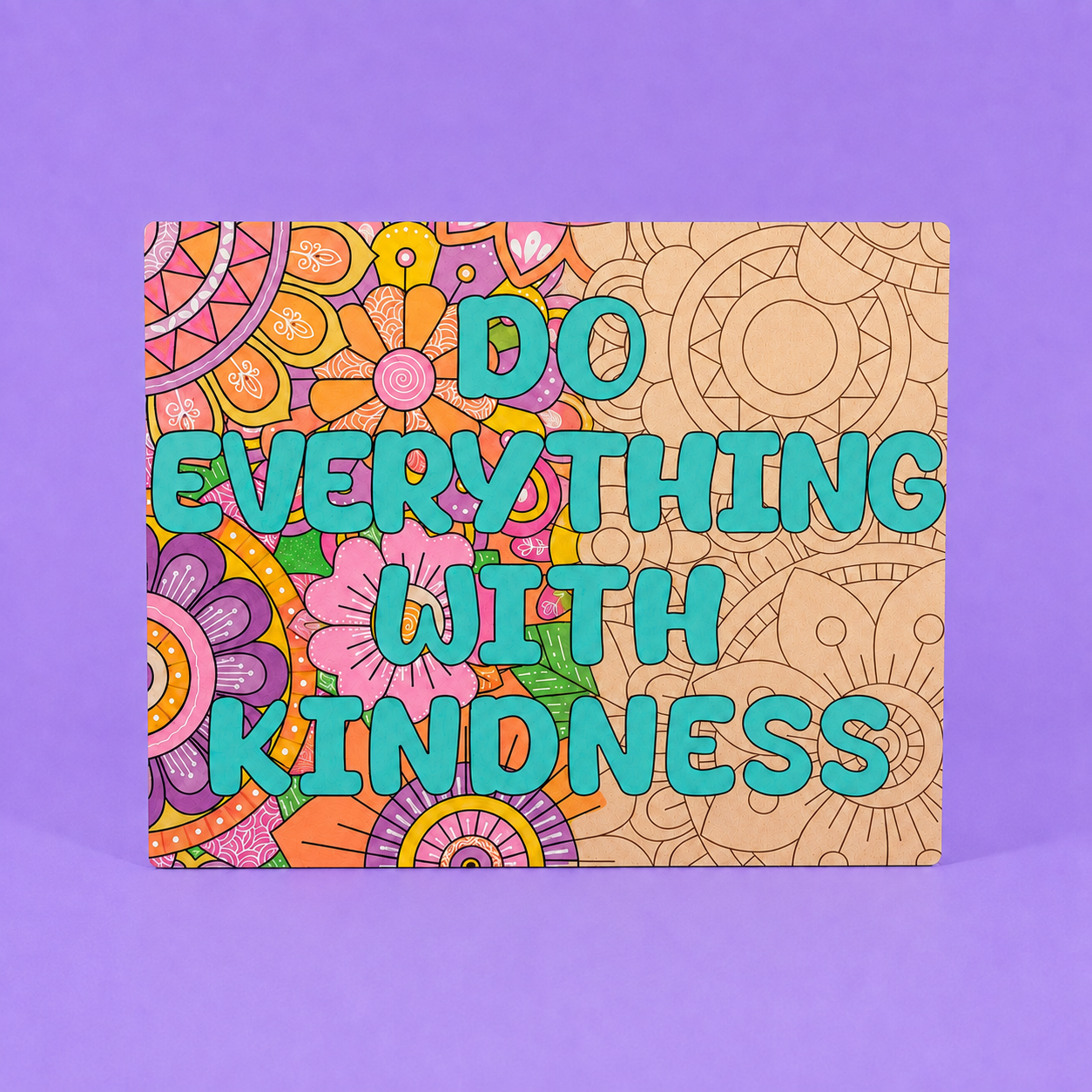 Do Everything With Kindness Engraved Quote Art Board
