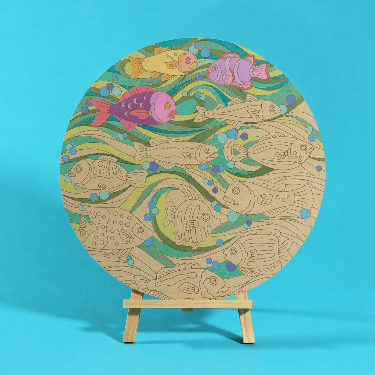 "Drift" Engraved Circle Art Board