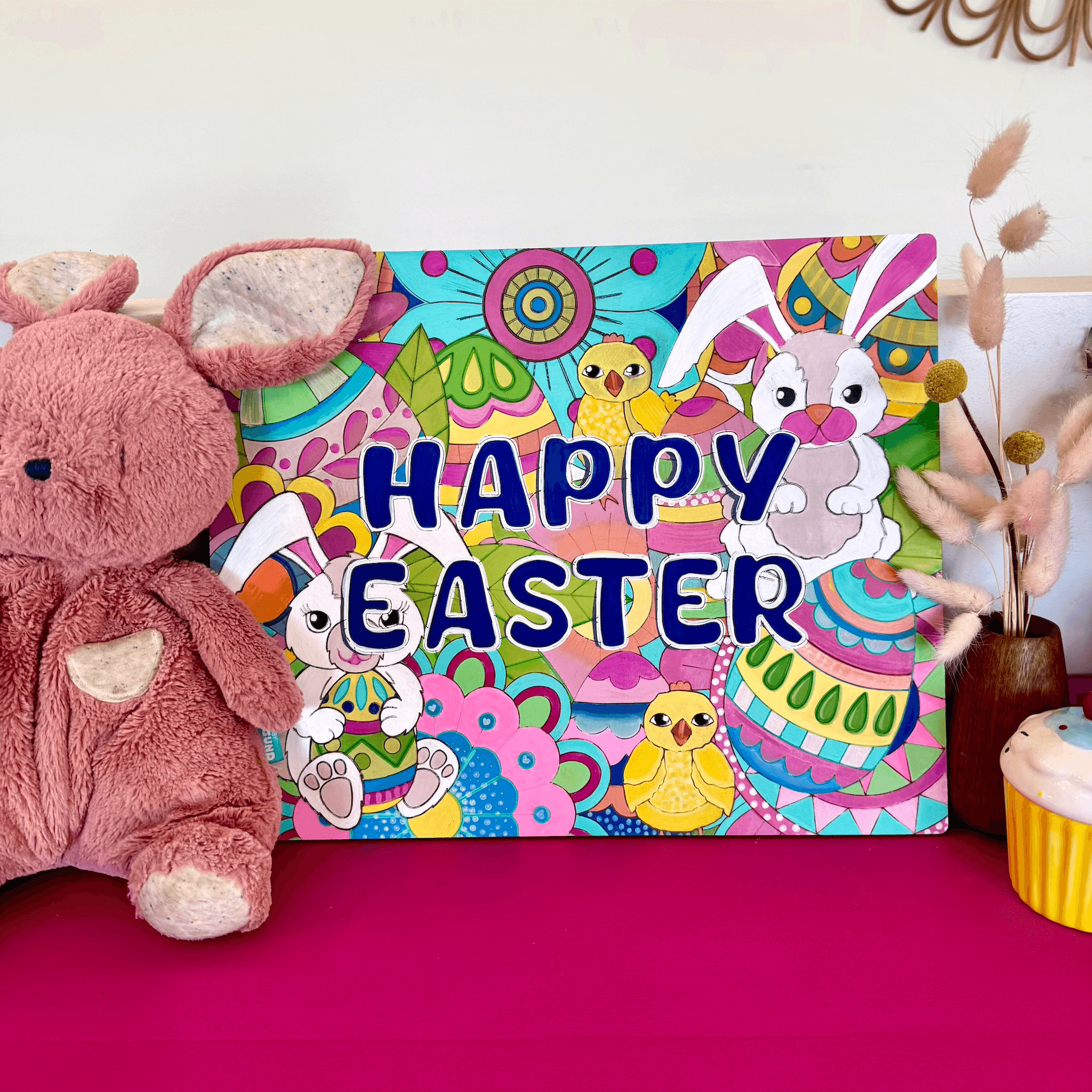 Happy Easter Engraved Board