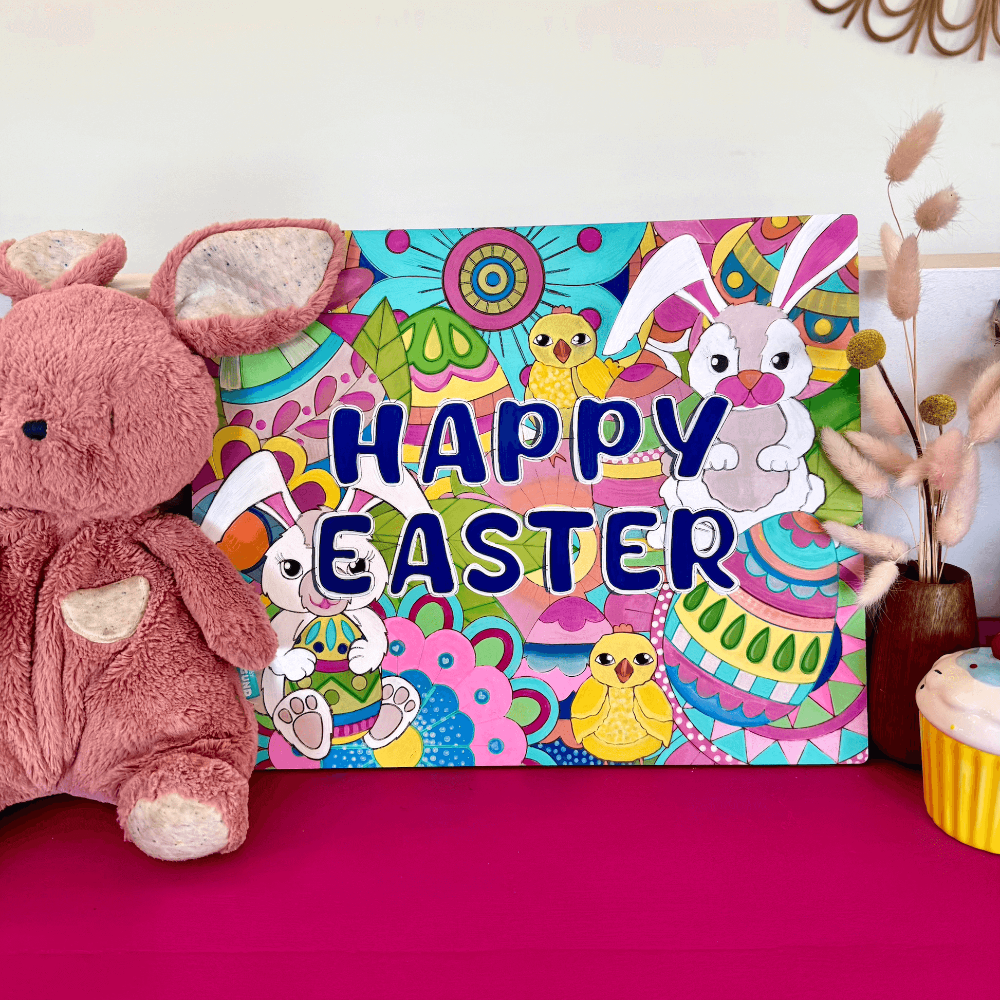 Happy Easter Engraved Board