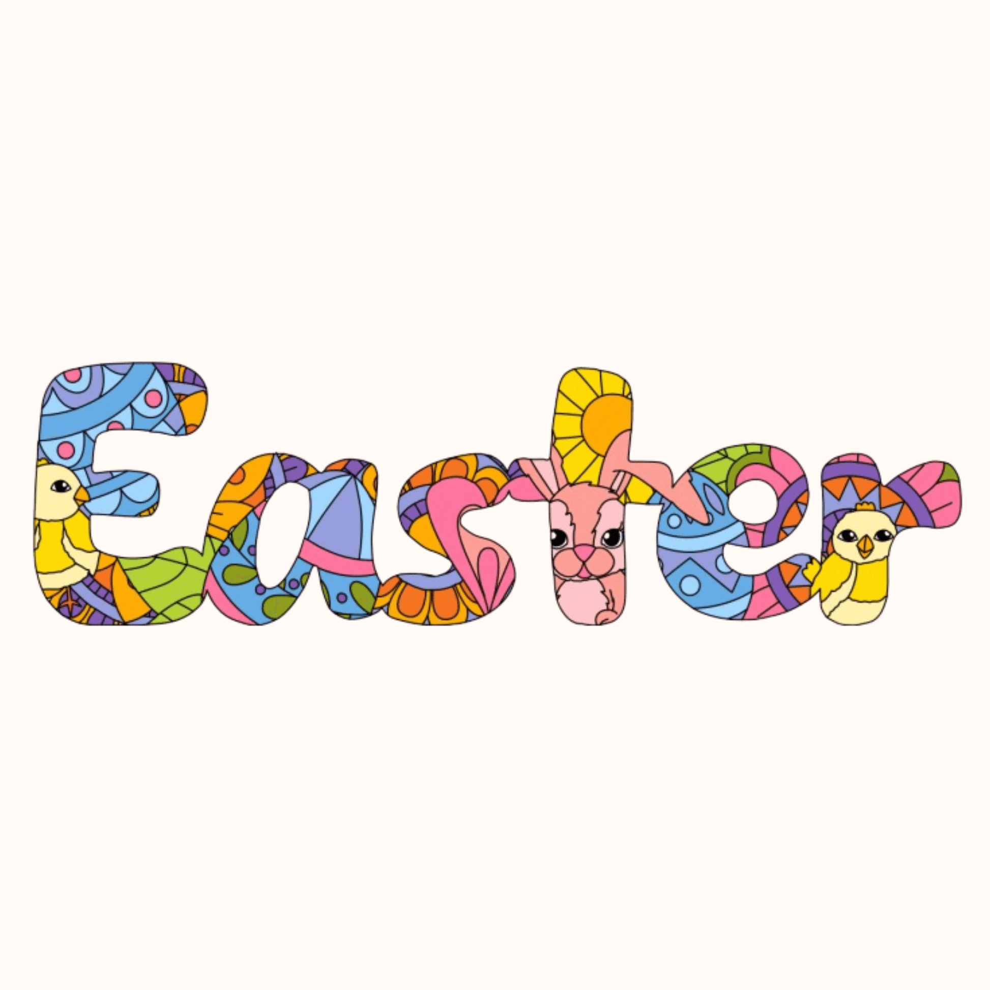 "Easter" Engraved Word Art Board