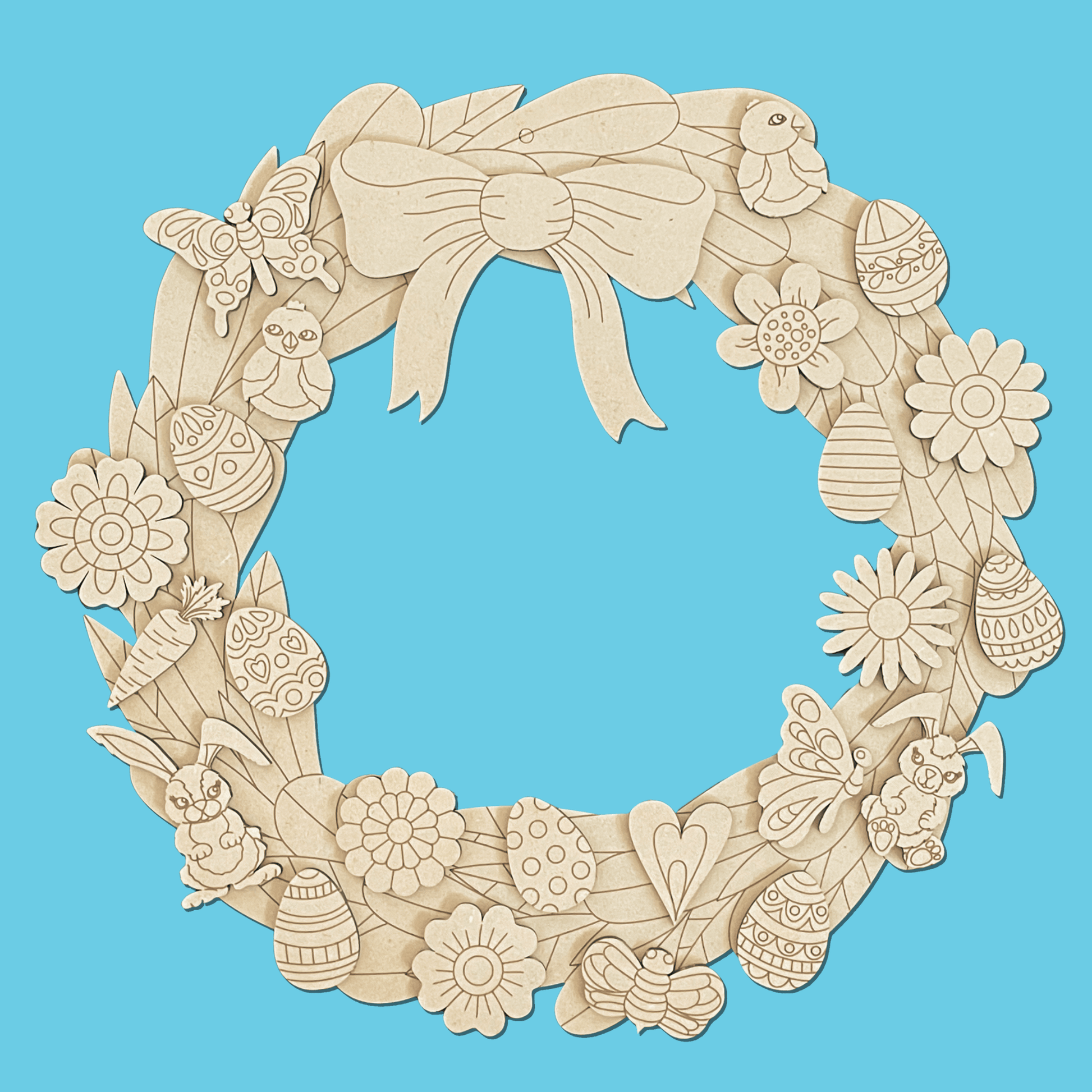 Easter Jumble Engraved Wreath