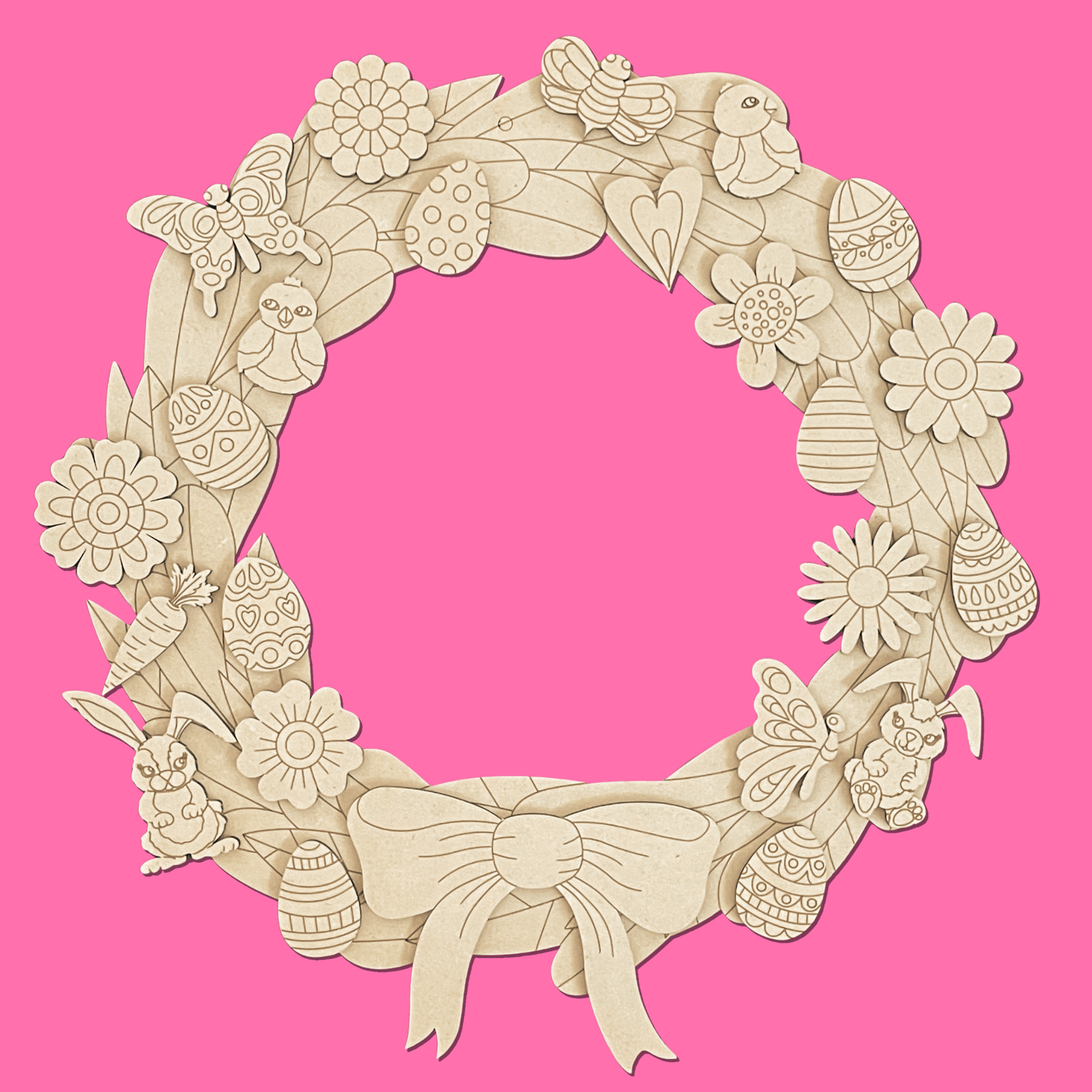 Easter Jumble Engraved Wreath