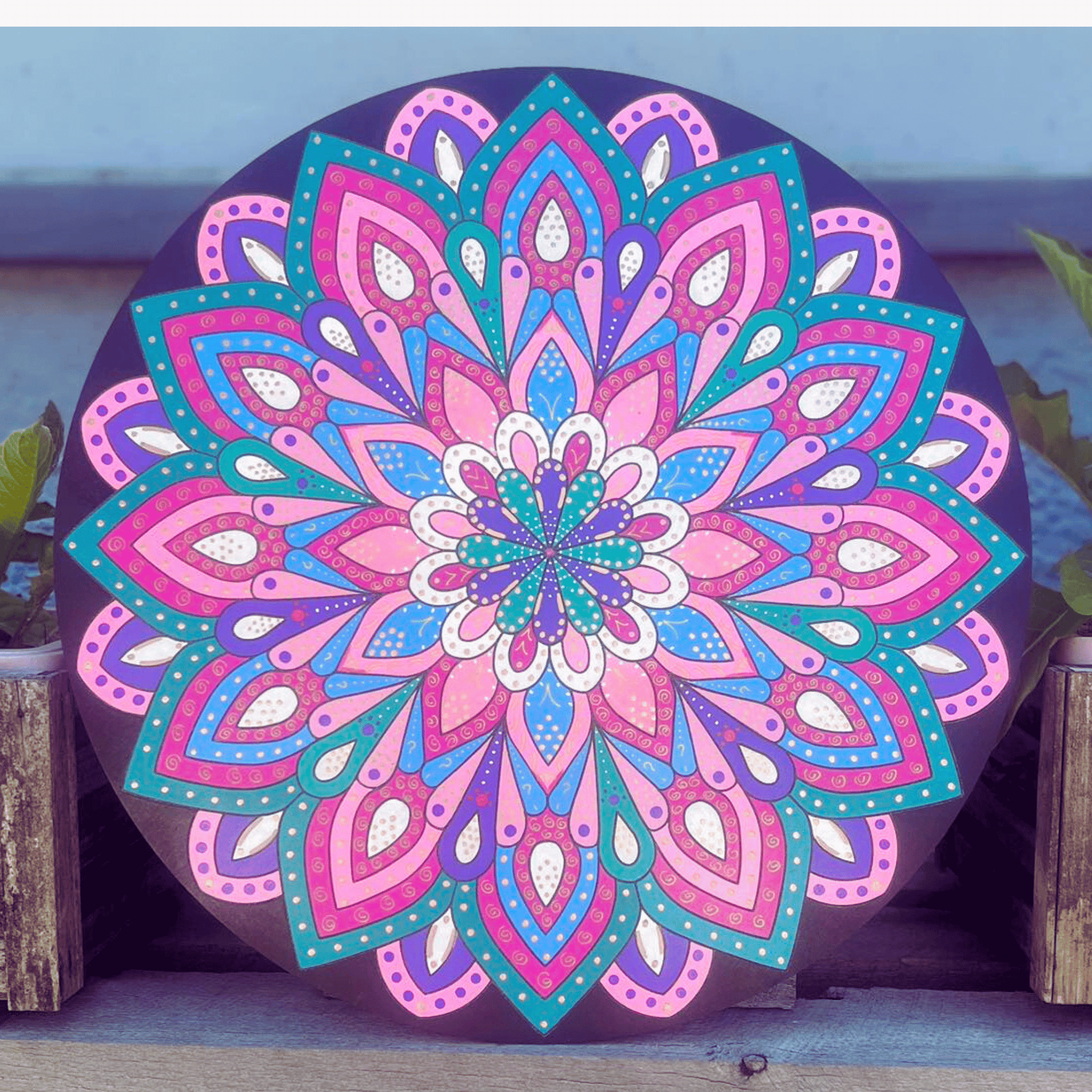 "Echo" Mandala Engraved Circle Art Board