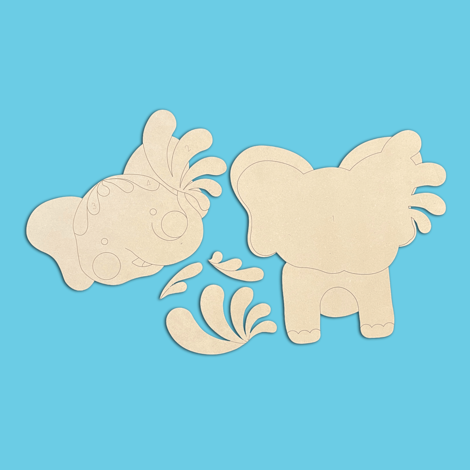 "Elliot" the Elephant Kutopia Kin Layered DIY Decor