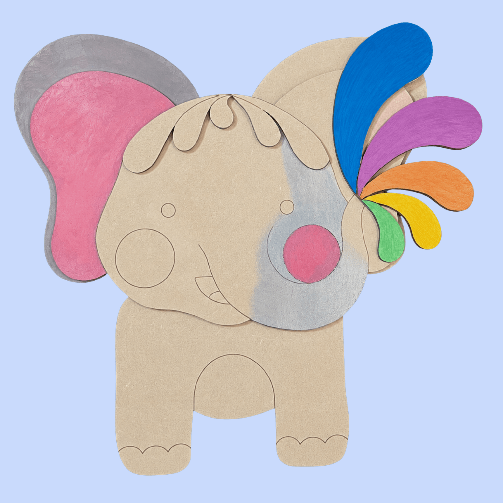 "Elliot" the Elephant Kutopia Kin Layered DIY Decor