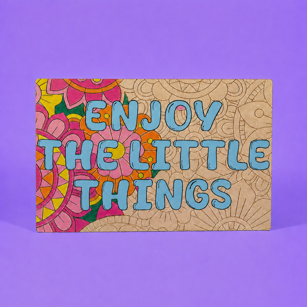 Enjoy The Little Things Engraved Quote Art Board
