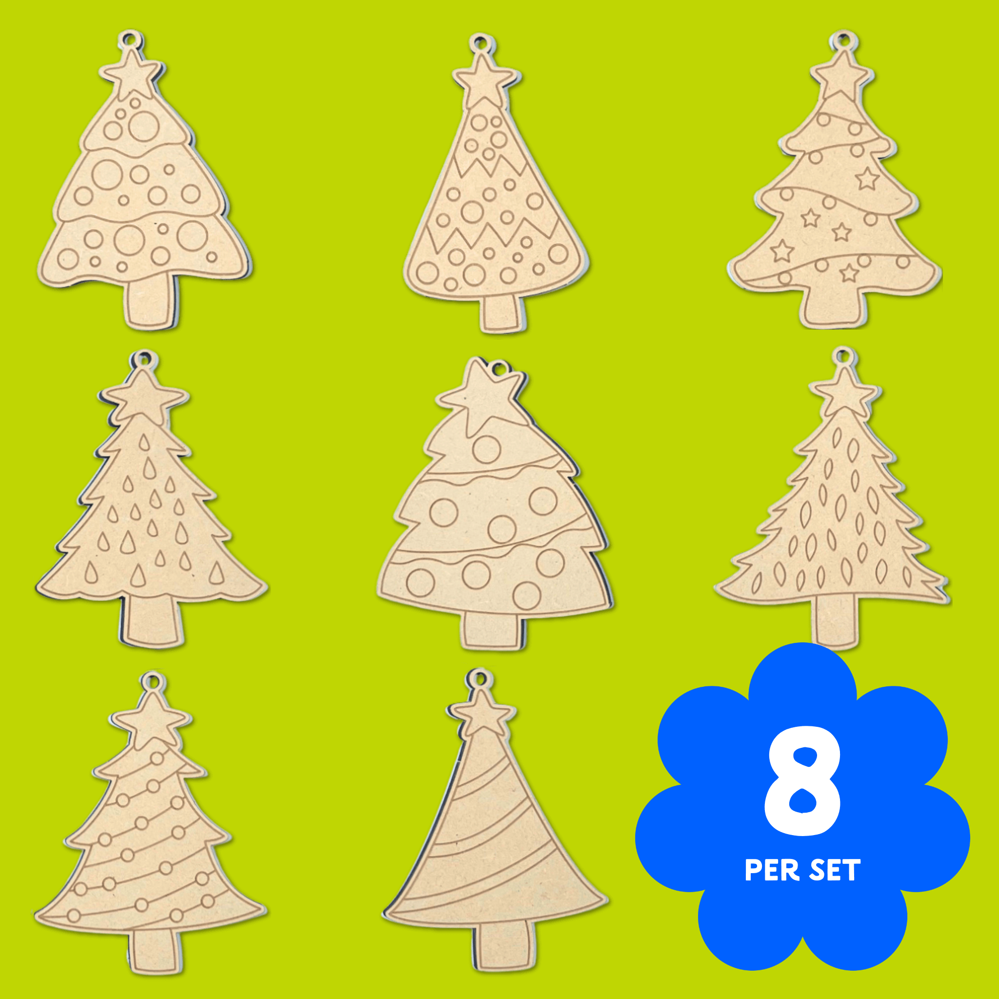 Evergreen Magic Ornaments set of 8