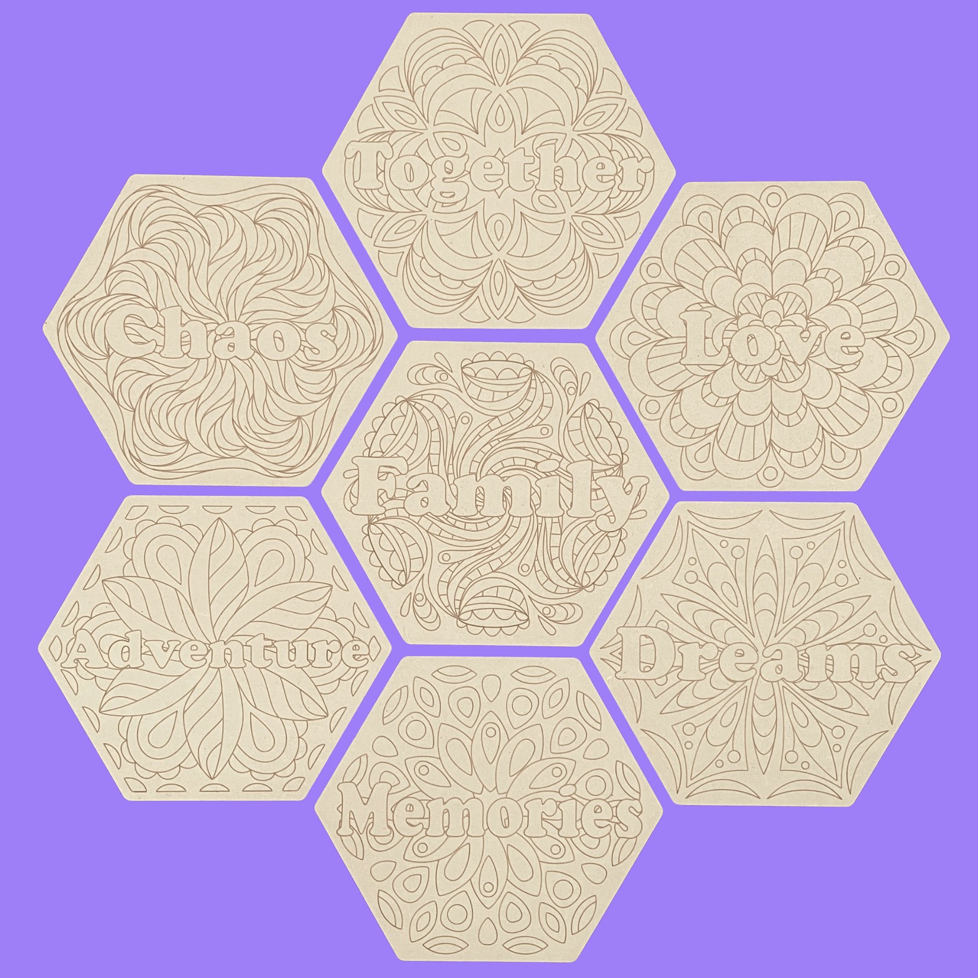 Family Deco Tiles Engraved Art Board Set