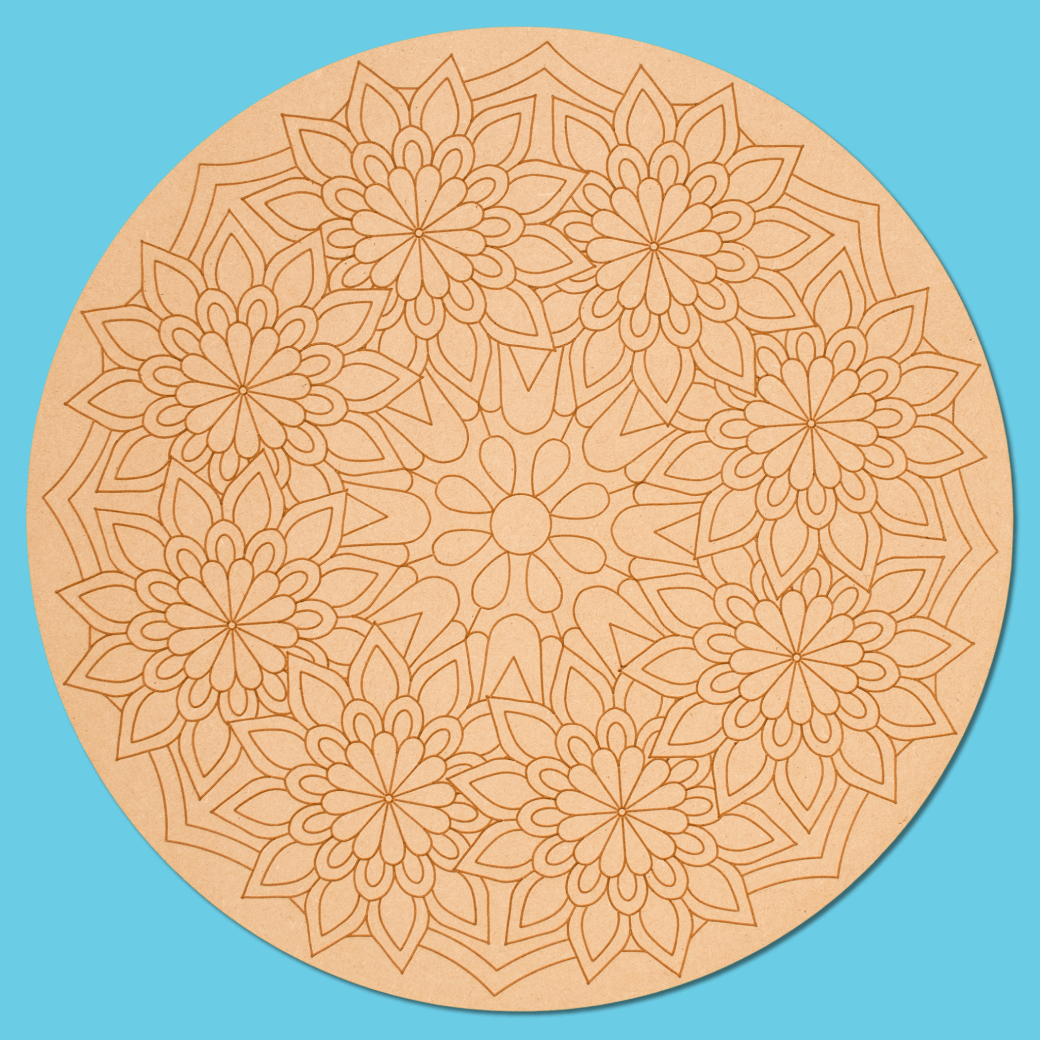 "Field" Mandala Engraved Circle Art Board