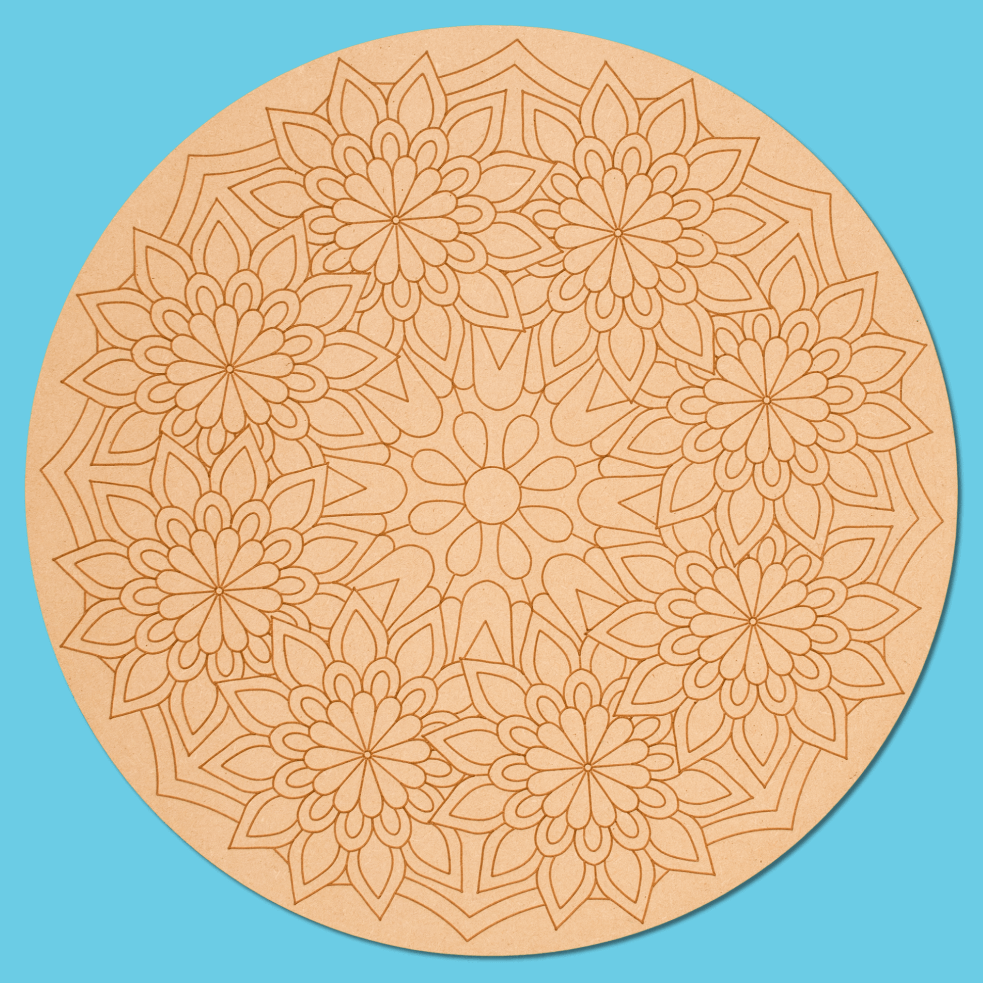 "Field" Mandala Engraved Circle Art Board