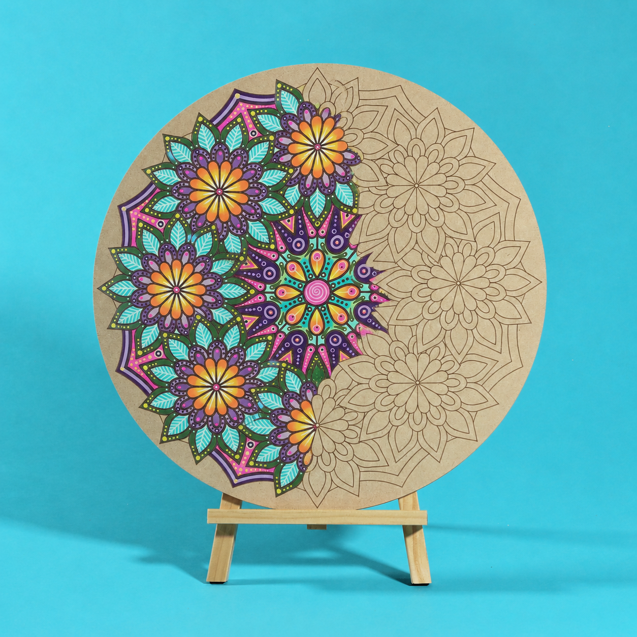 "Field" Mandala Engraved Circle Art Board