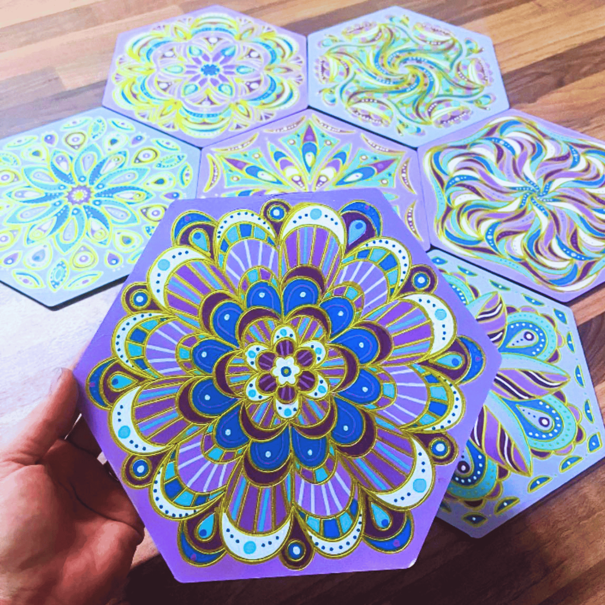 Flow Deco Tiles Engraved Art Board Set