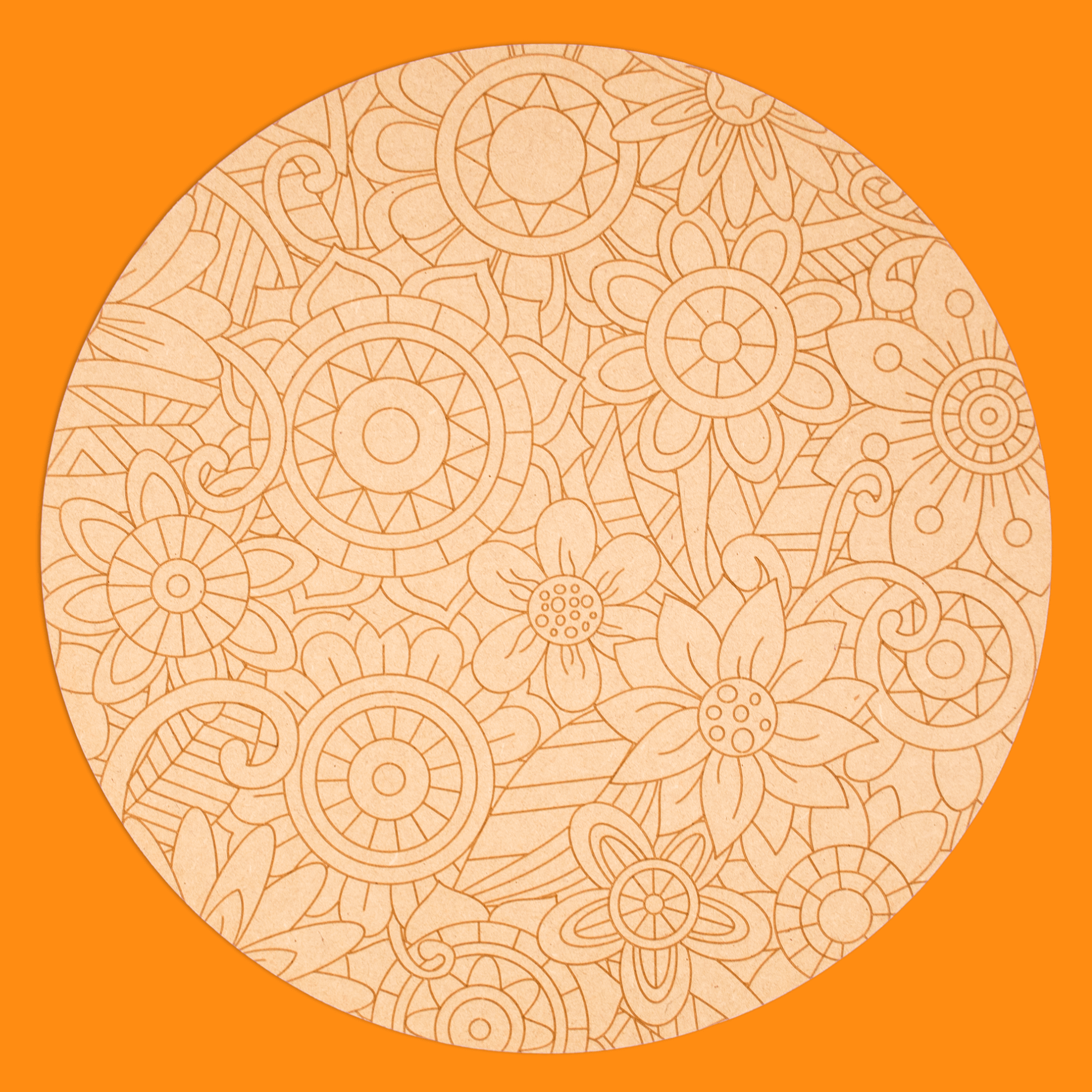 "Tangle" Engraved Circle Art Board