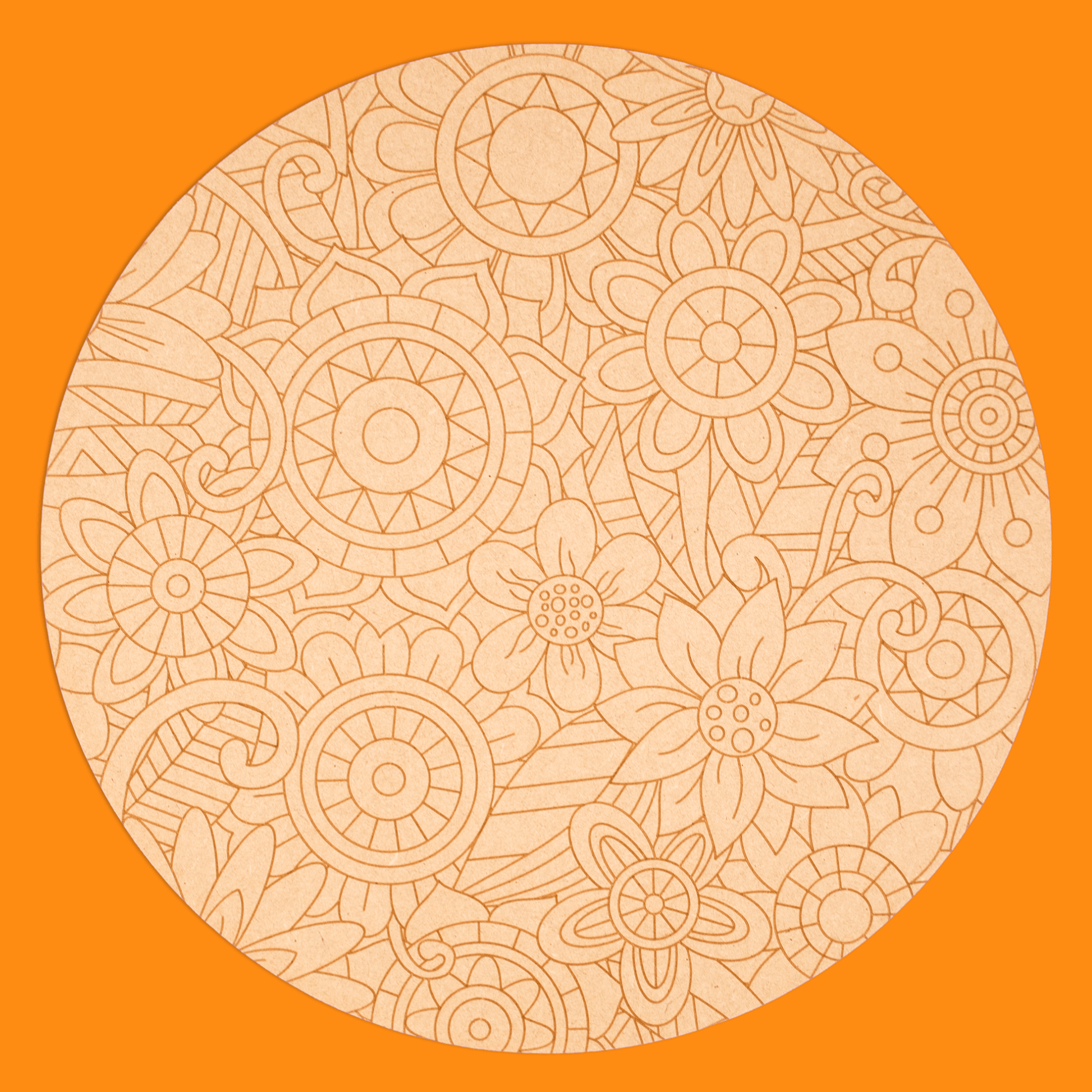 "Tangle" Engraved Circle Art Board