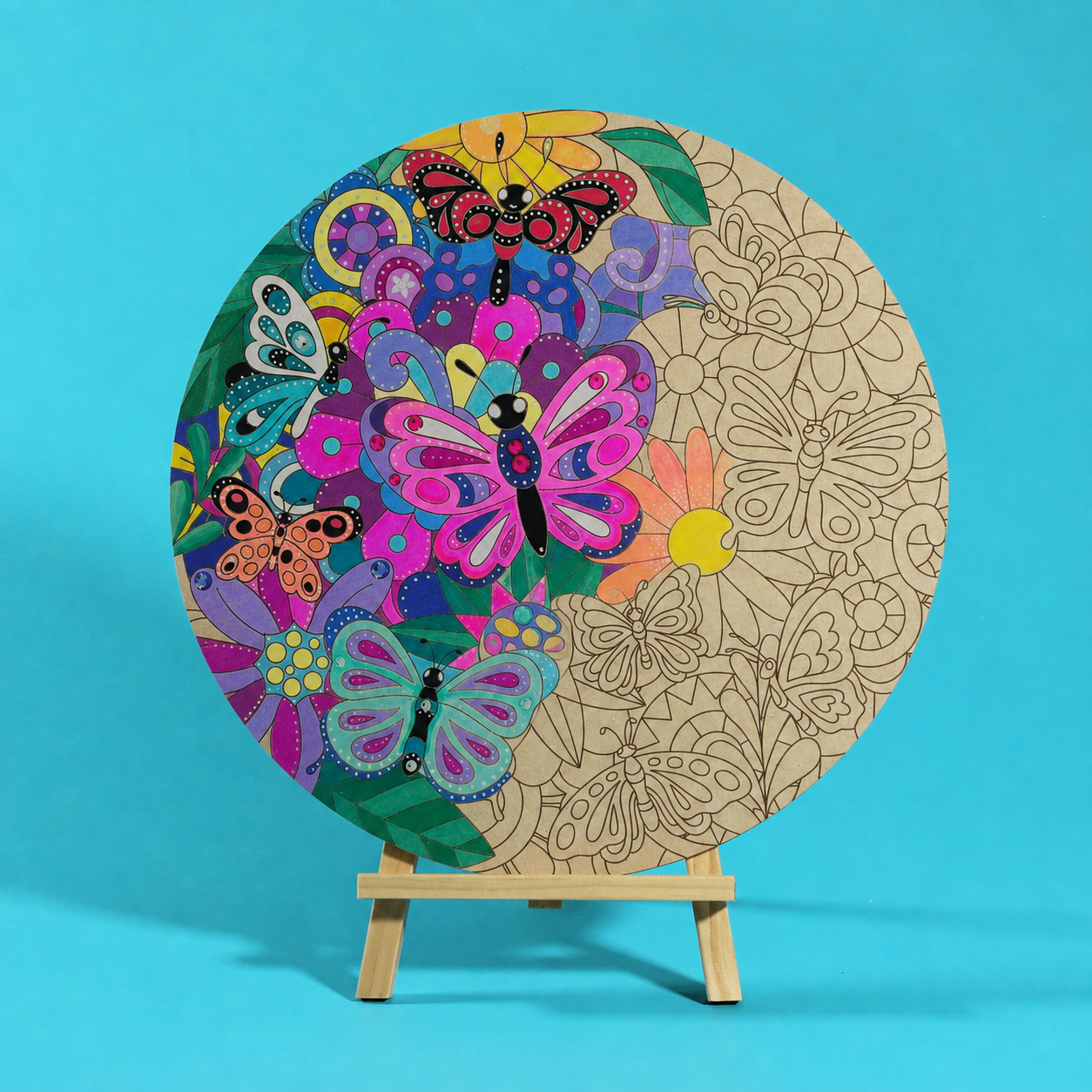"Flutter" Engraved Circle Art Board