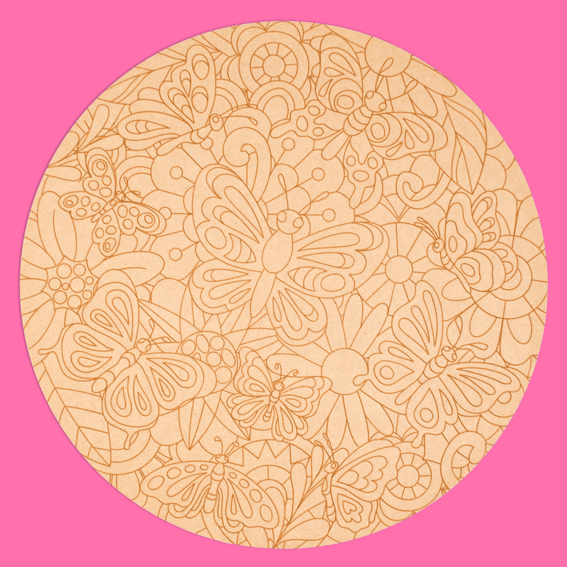 "Flutter" Engraved Circle Art Board