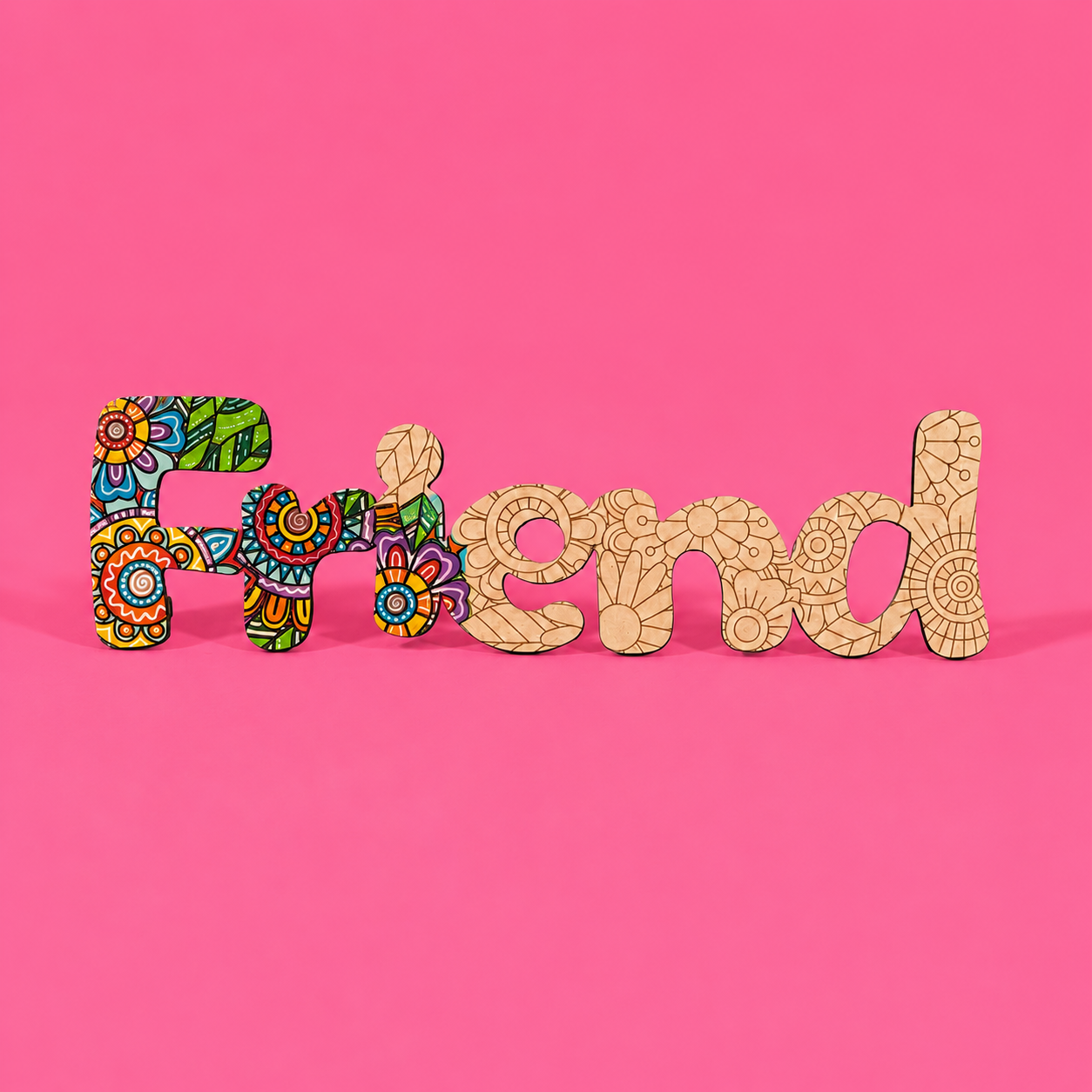 "Friend" Engraved Word Art Board
