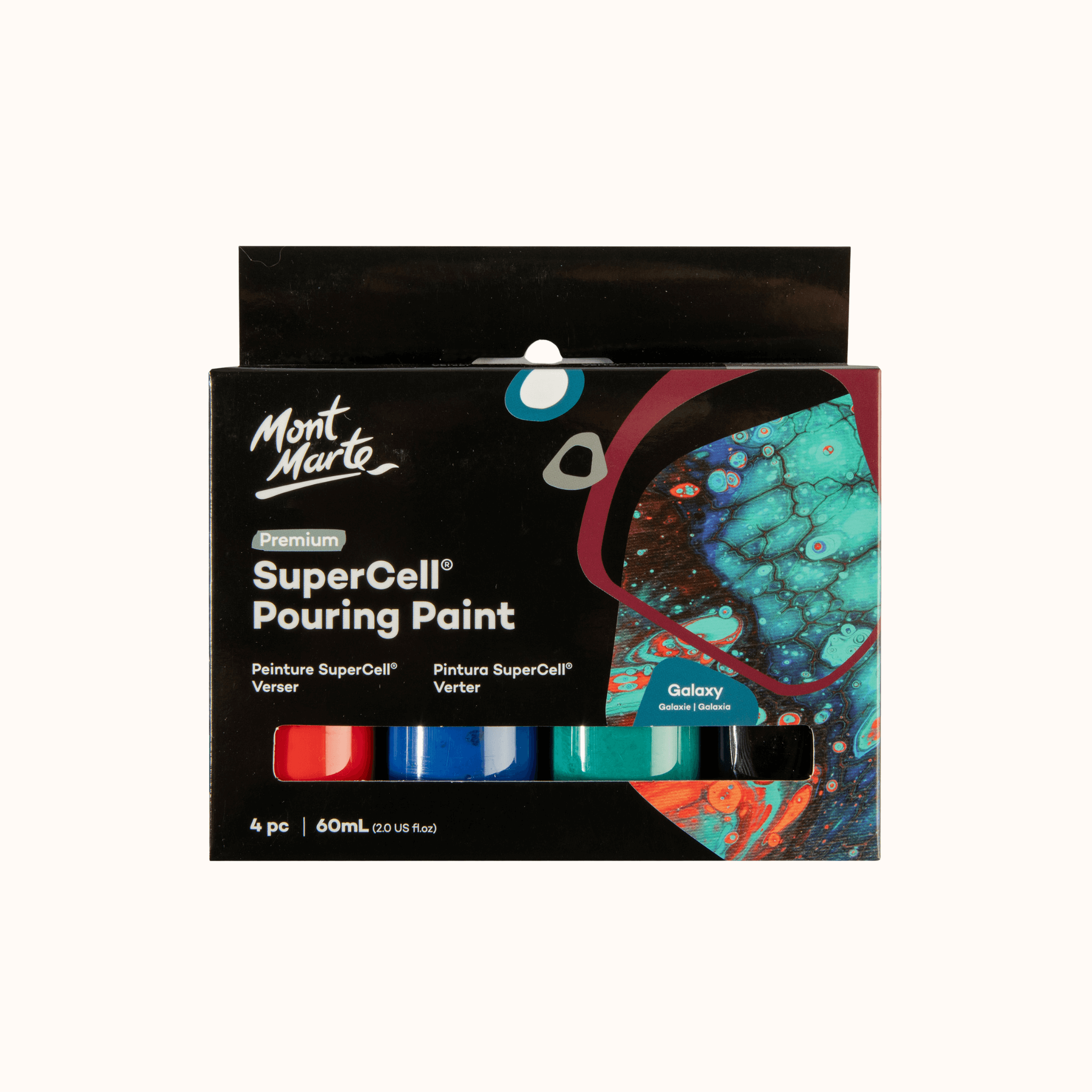 SuperCell Pouring Paint Set Premium 4pc x 60ml - Galaxy