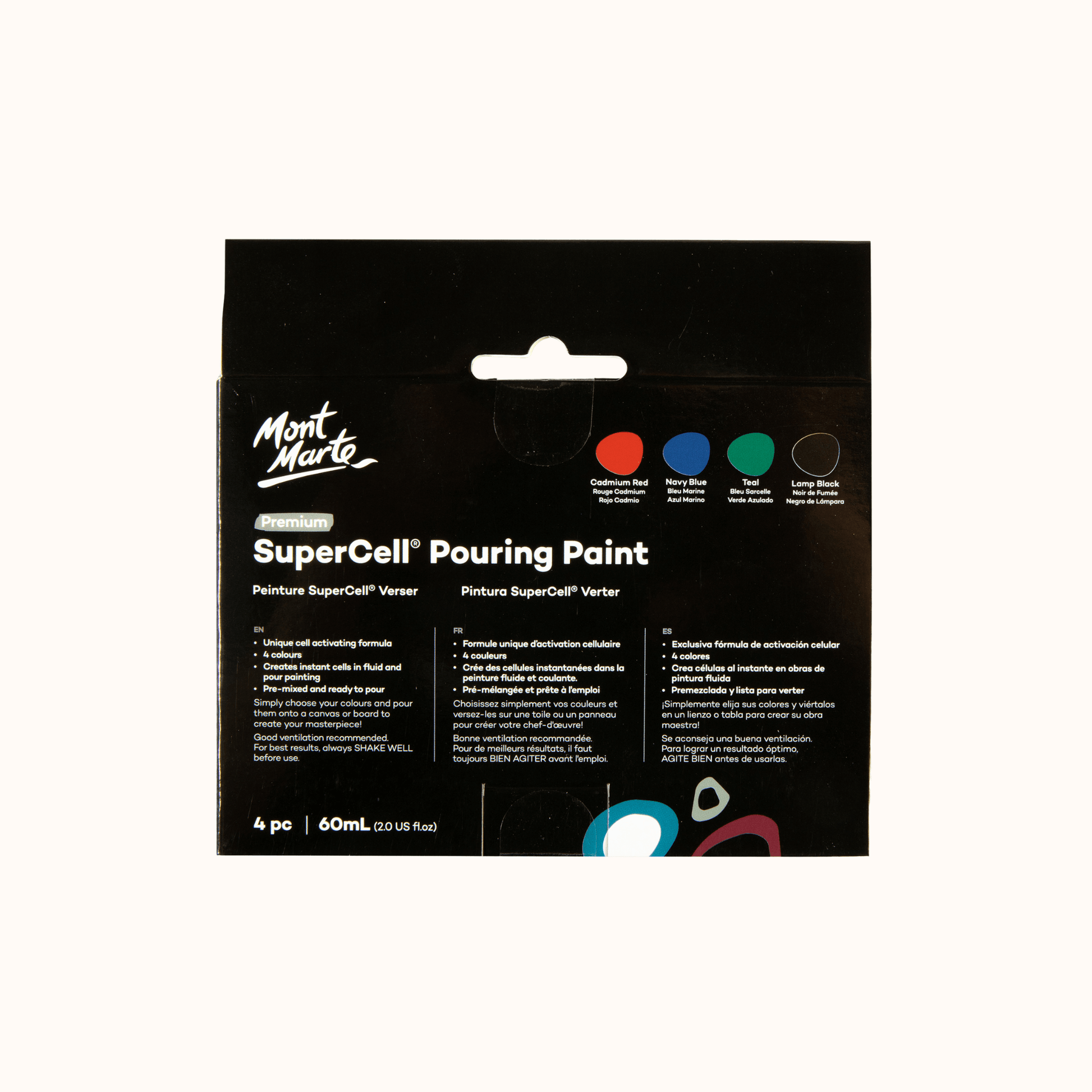 SuperCell Pouring Paint Set Premium 4pc x 60ml - Galaxy