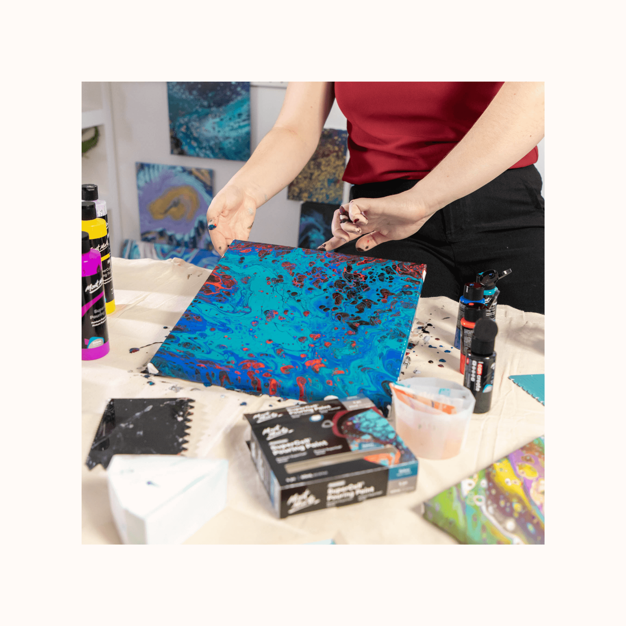 SuperCell Pouring Paint Set Premium 4pc x 60ml - Galaxy
