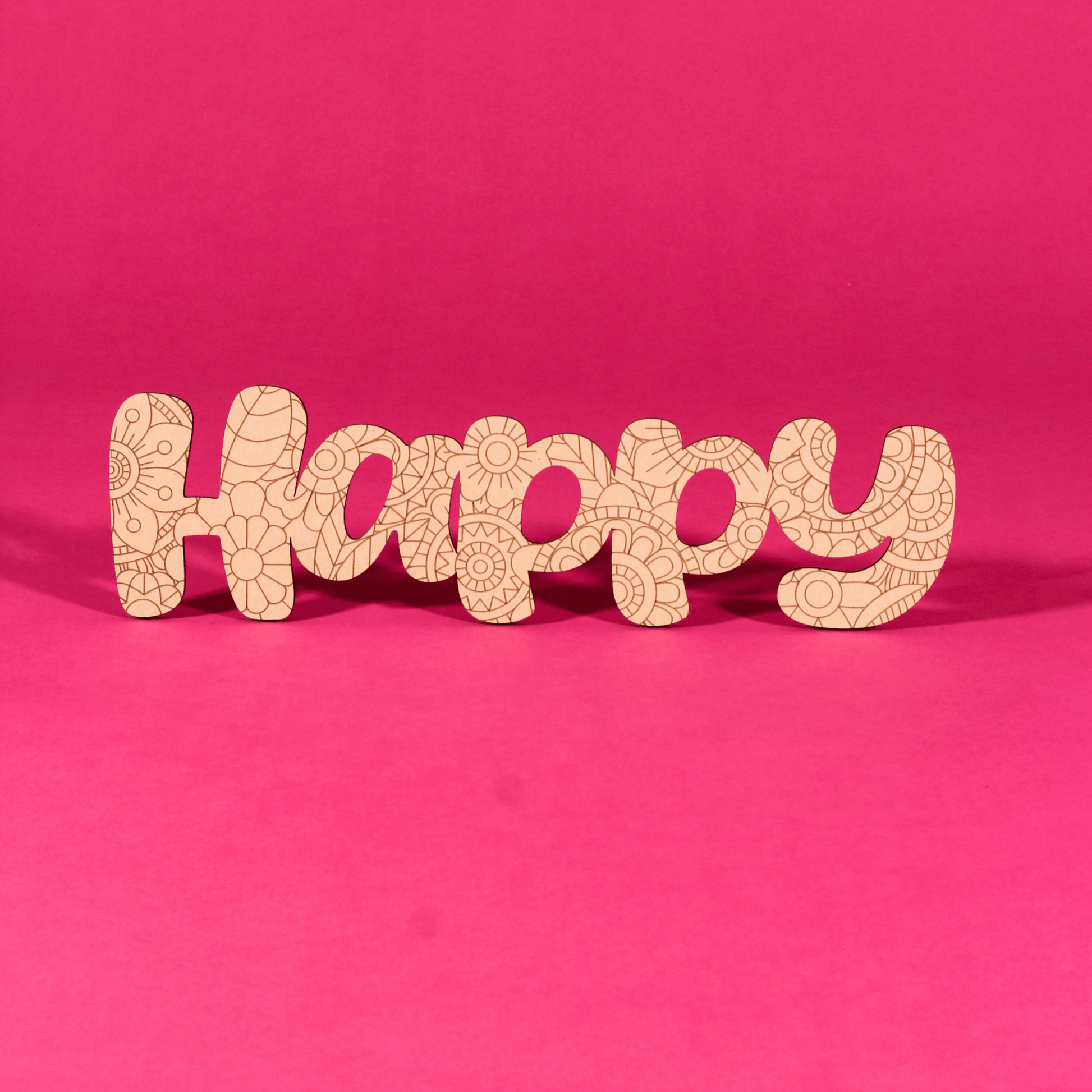 “Happy” Engraved MDF Art Board