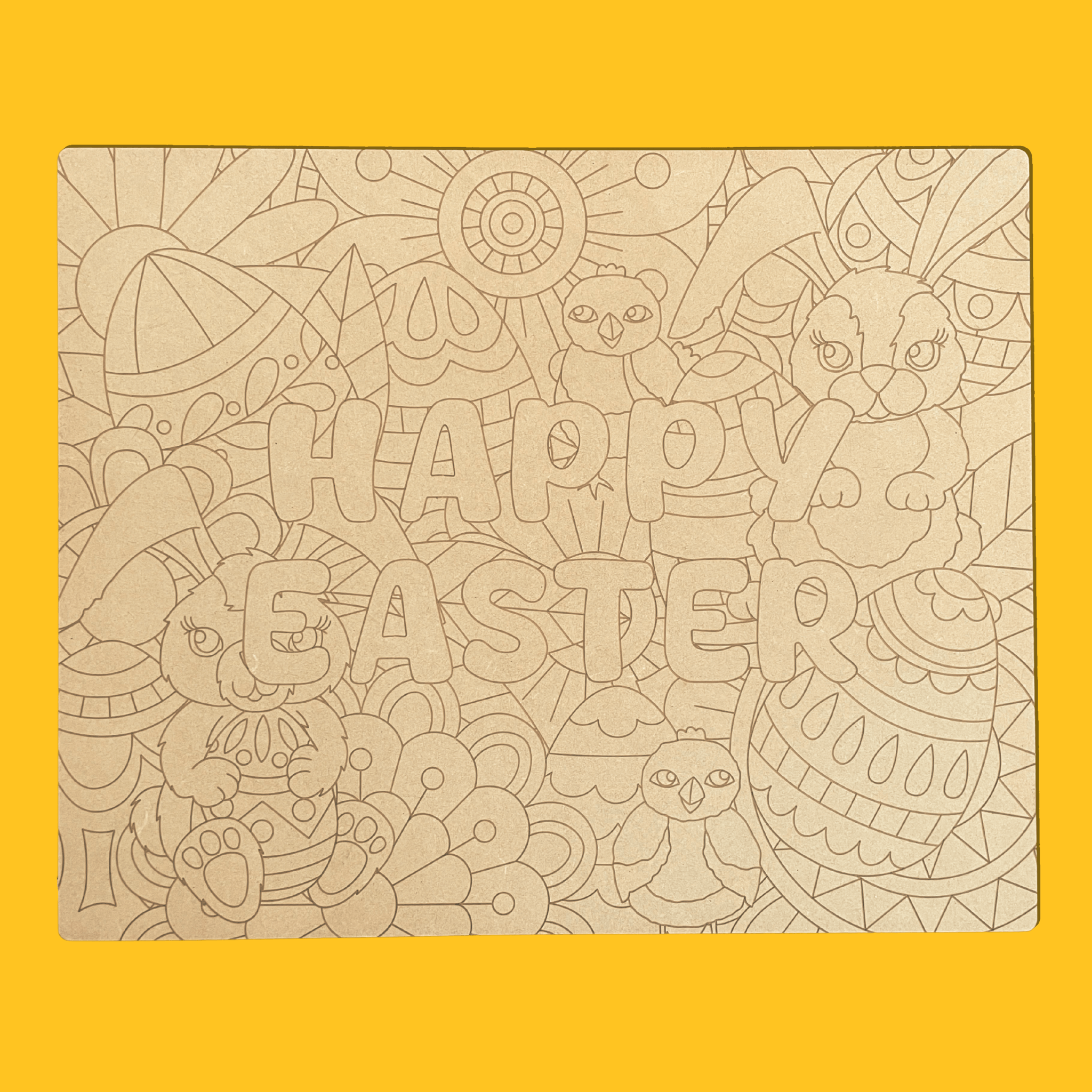 Happy Easter Engraved Board