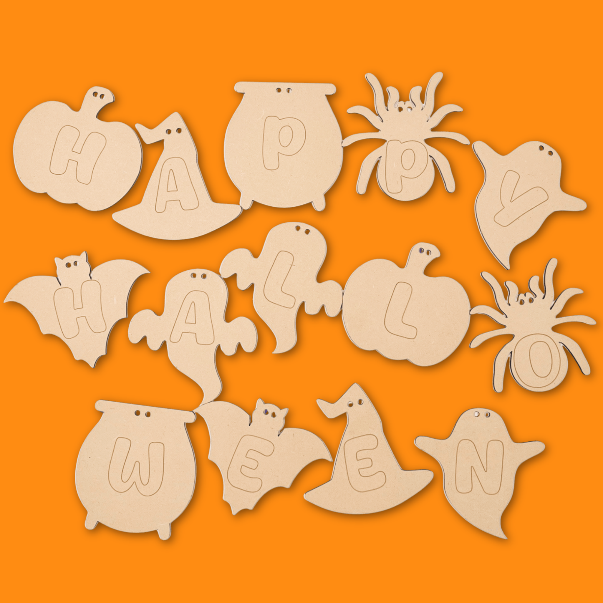 Happy Halloween Engraved Bunting Set