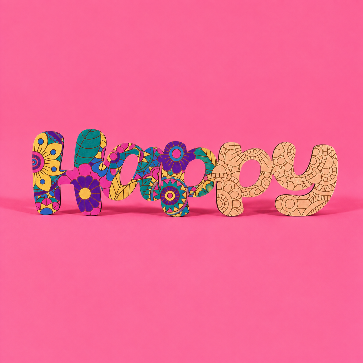 “Happy” Engraved MDF Art Board