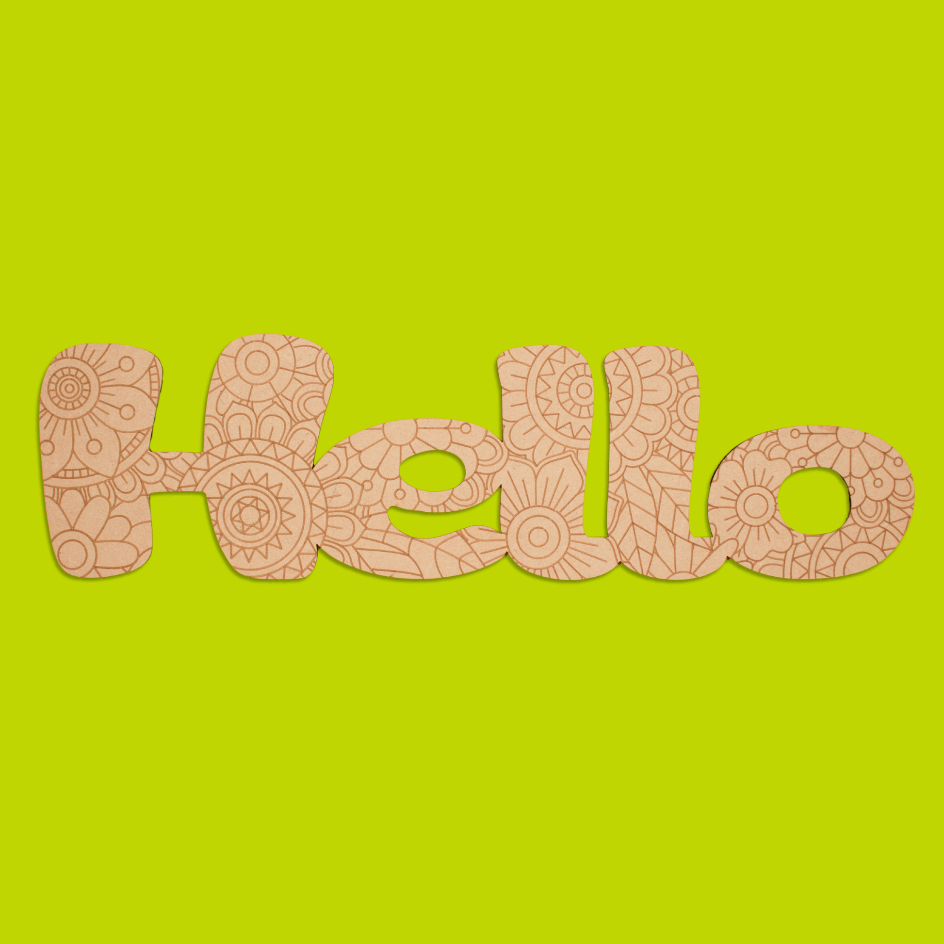 “Hello” Engraved MDF Art Board
