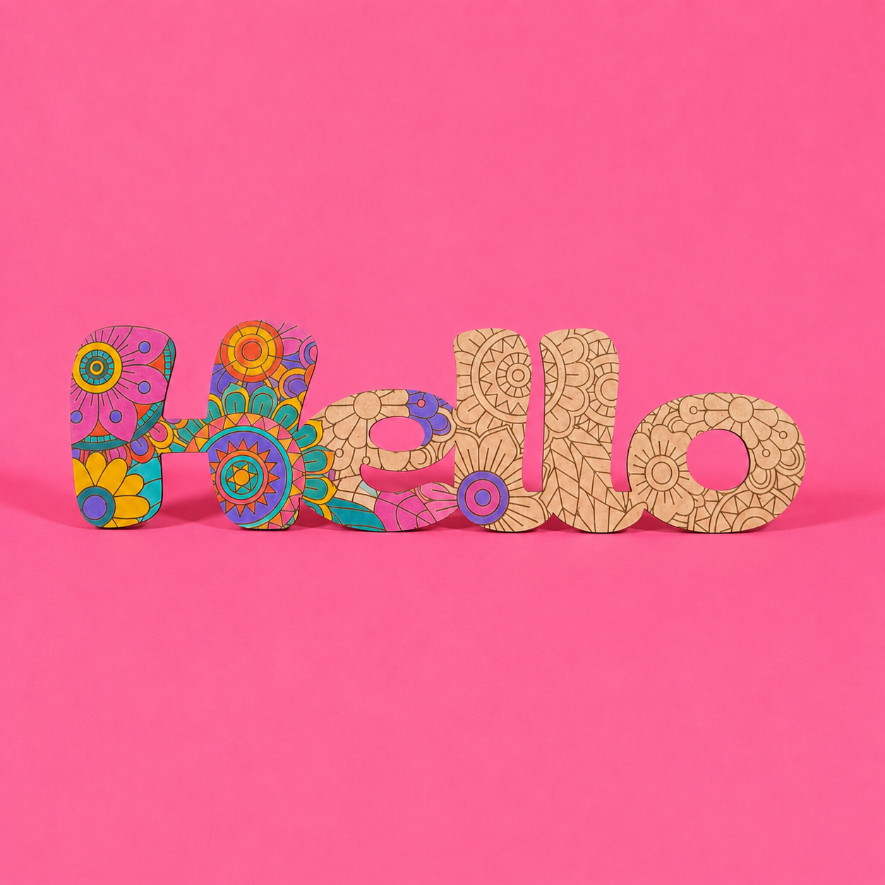 “Hello” Engraved MDF Art Board