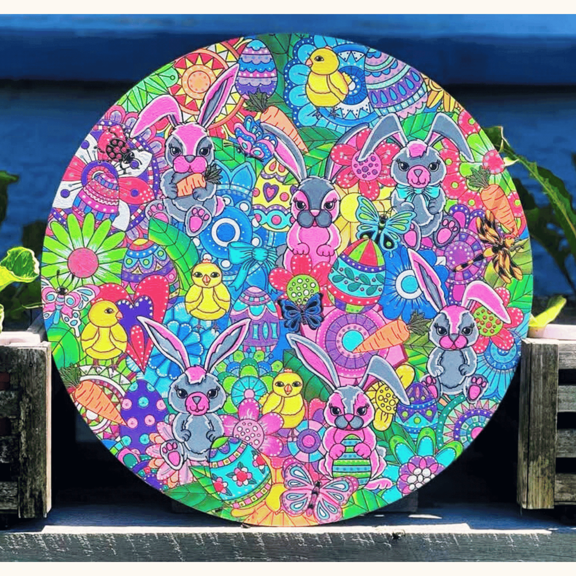 Hoppy Hollow Easter Engraved Art Board