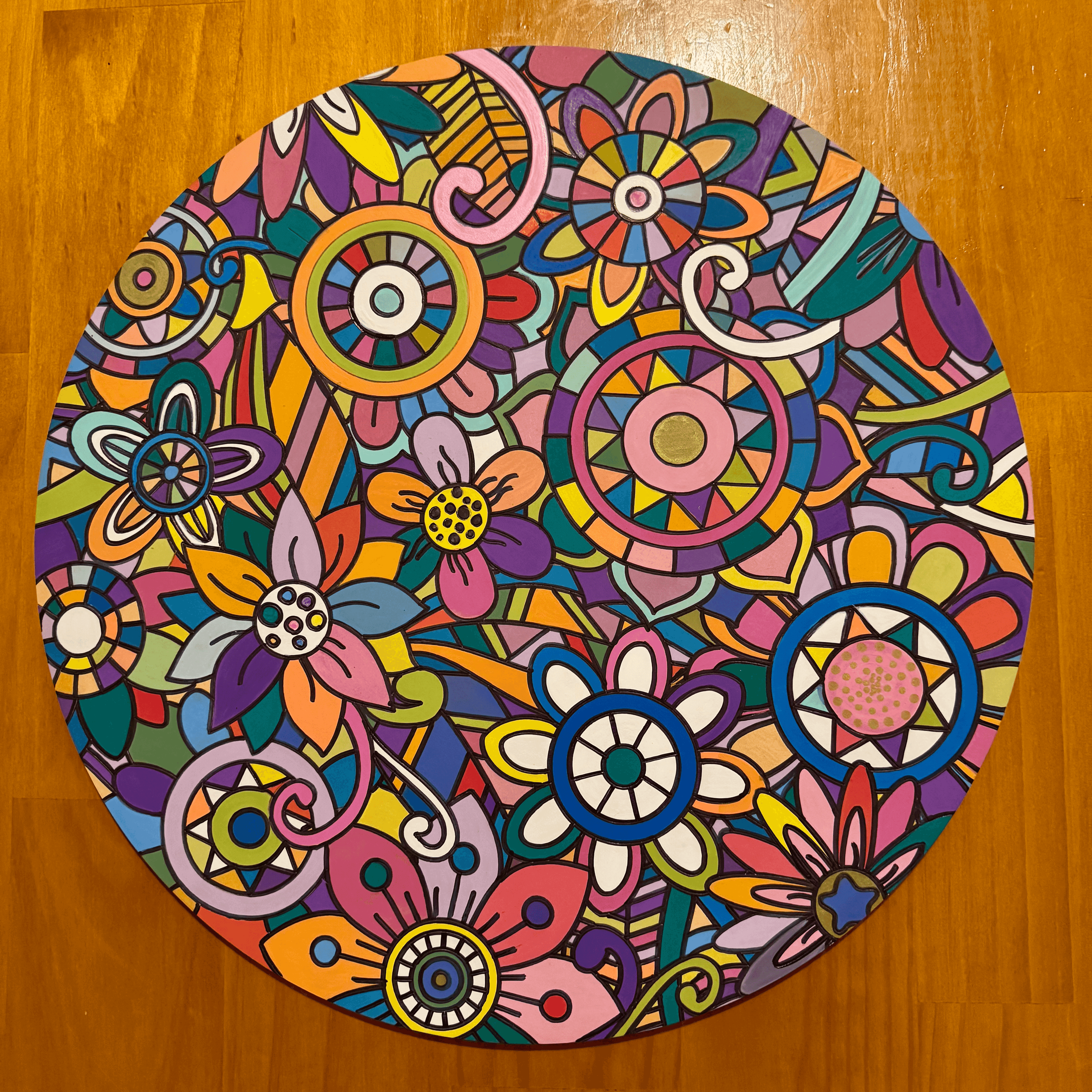 "Tangle" Engraved Circle Art Board