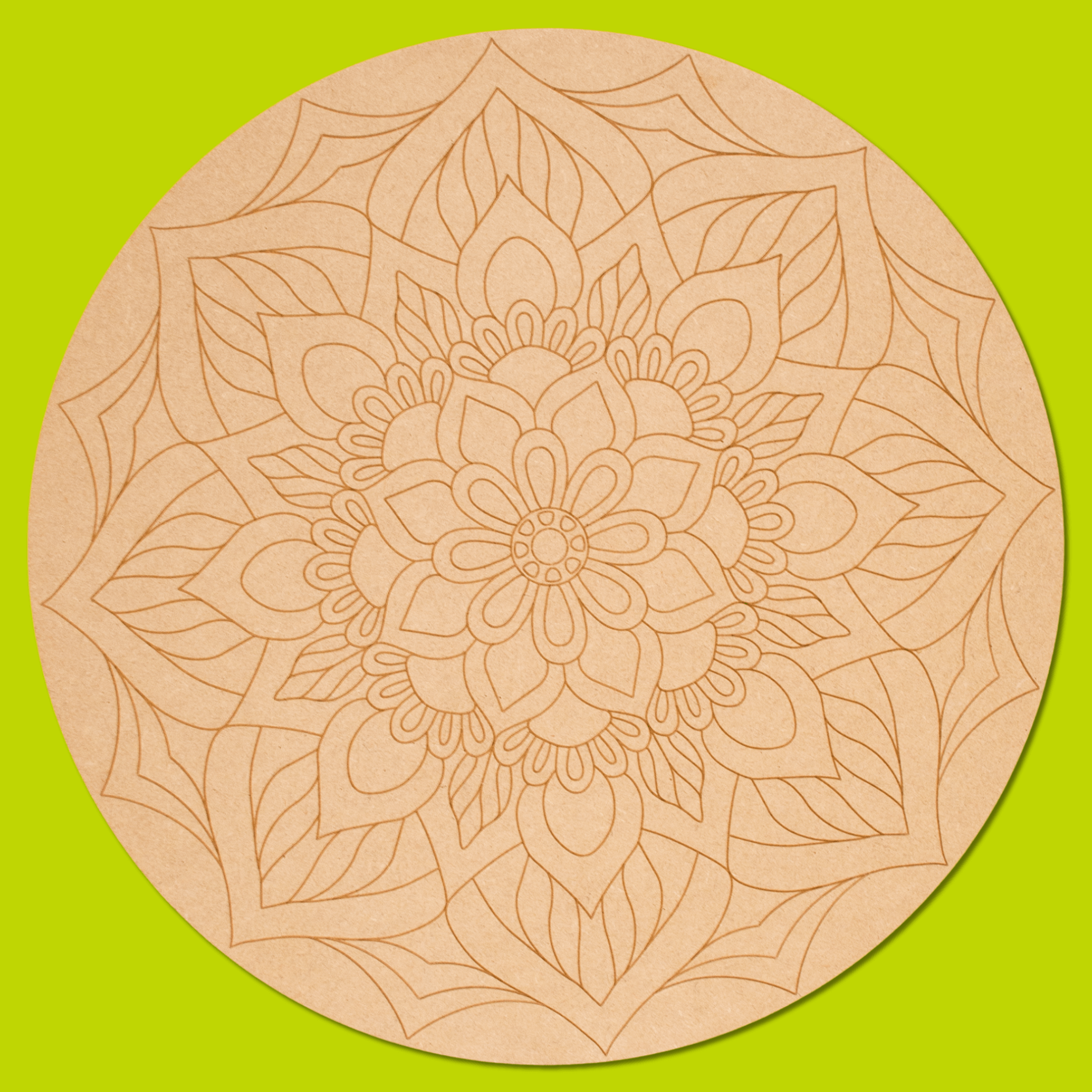 "Iris" Mandala Engraved Circle Art Board